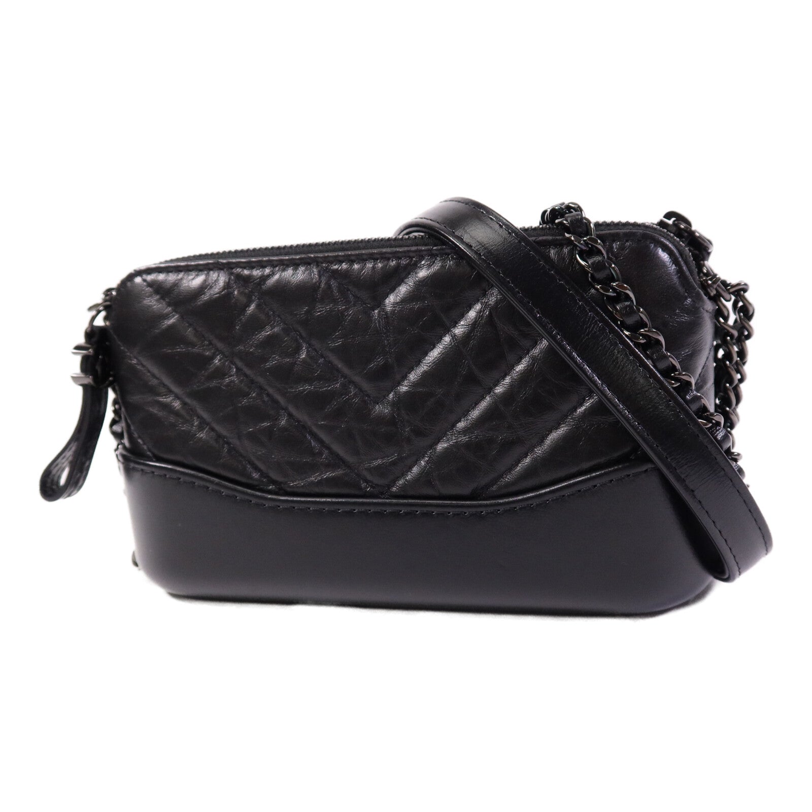 CHANEL 羊皮皮革Gabrielle Wallet On Chain鏈帶肩背袋