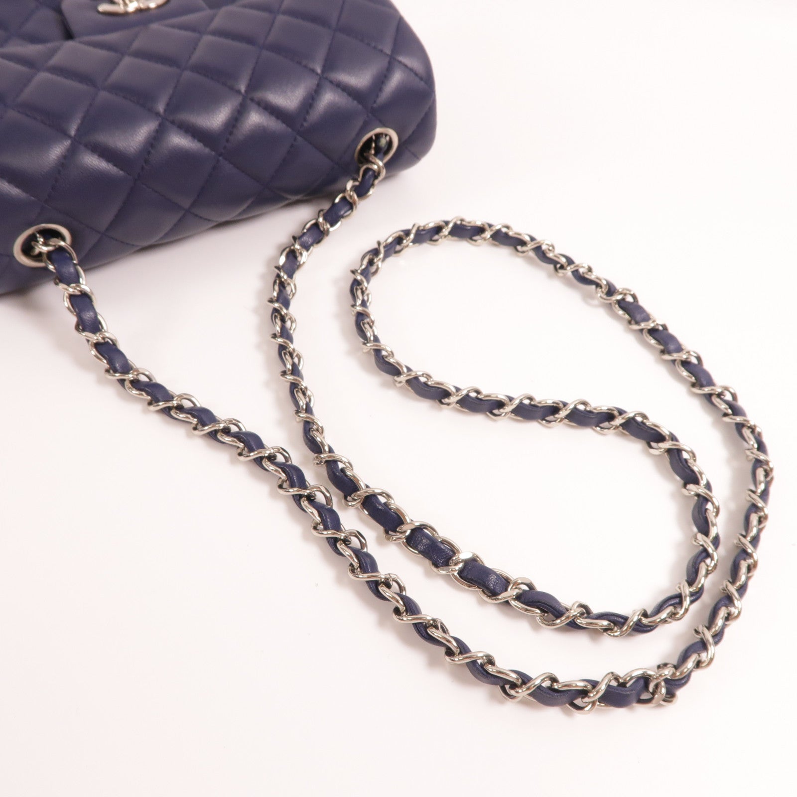 CHANEL 羊皮皮革Classic 20銀扣鏈帶肩背袋