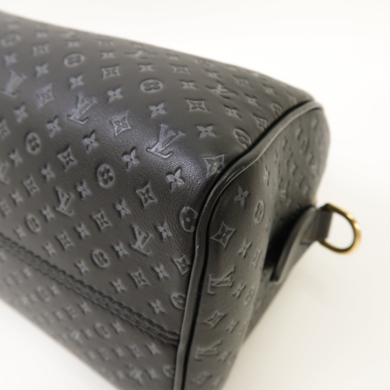 LOUIS VUITTON Nanogram Speedy Bandouliere 20金扣手挽肩背兩用袋黒色