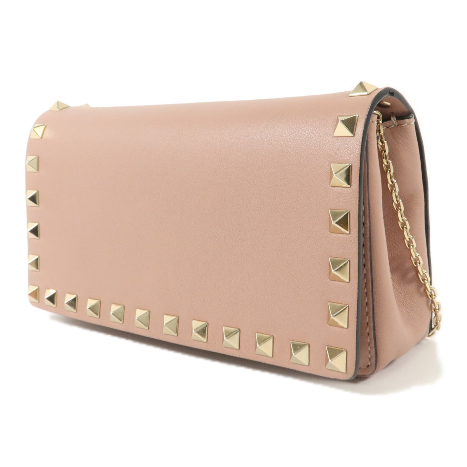 Valentino 牛皮皮革Rockstud WOC鏈帶肩背袋