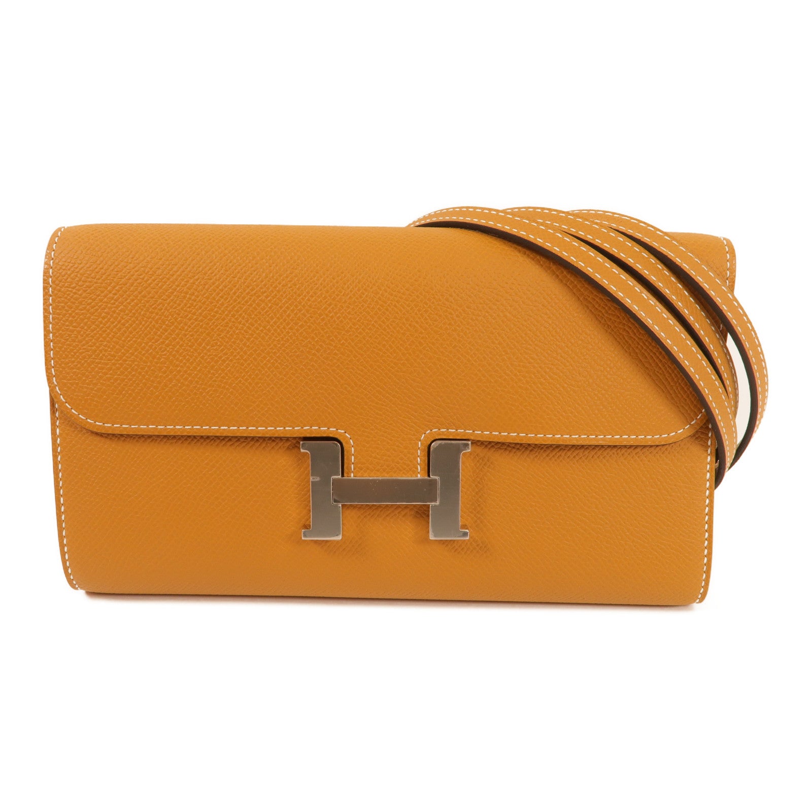 HERMES Epsom皮革Constance To Go銀扣肩背袋