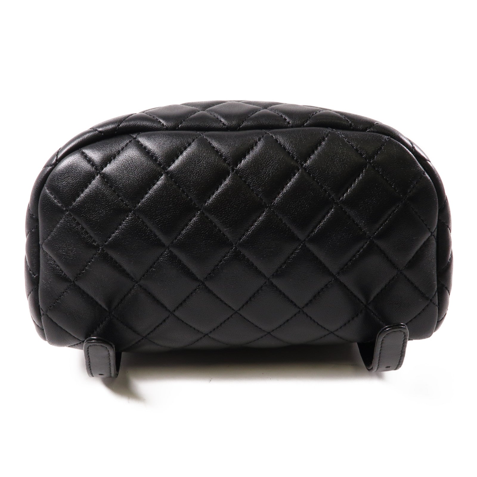 CHANEL 羊皮皮革Backpack金扣背包黑色