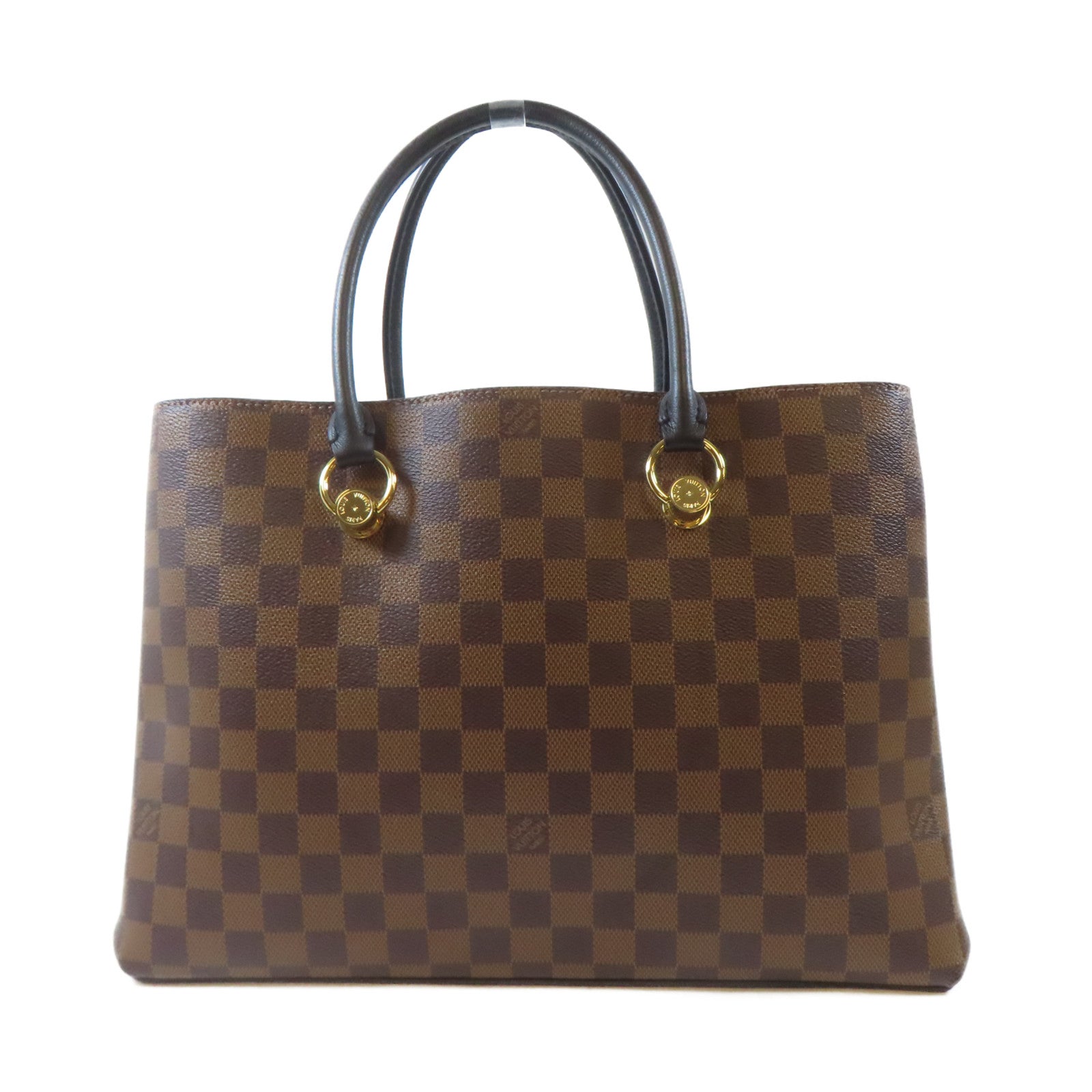 LOUIS VUITTON Damier Riverside金扣手挽肩背兩用袋啡色