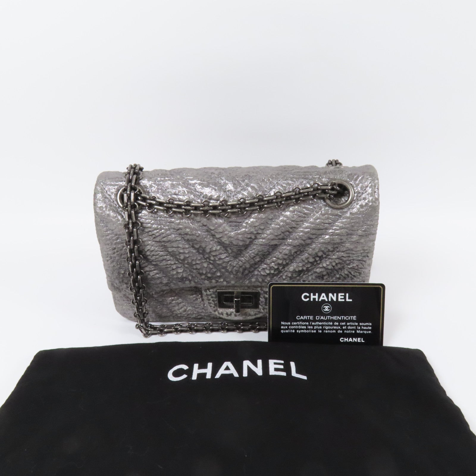 CHANEL 【激減優惠】牛皮皮革2.55 Mini鏈帶肩背袋