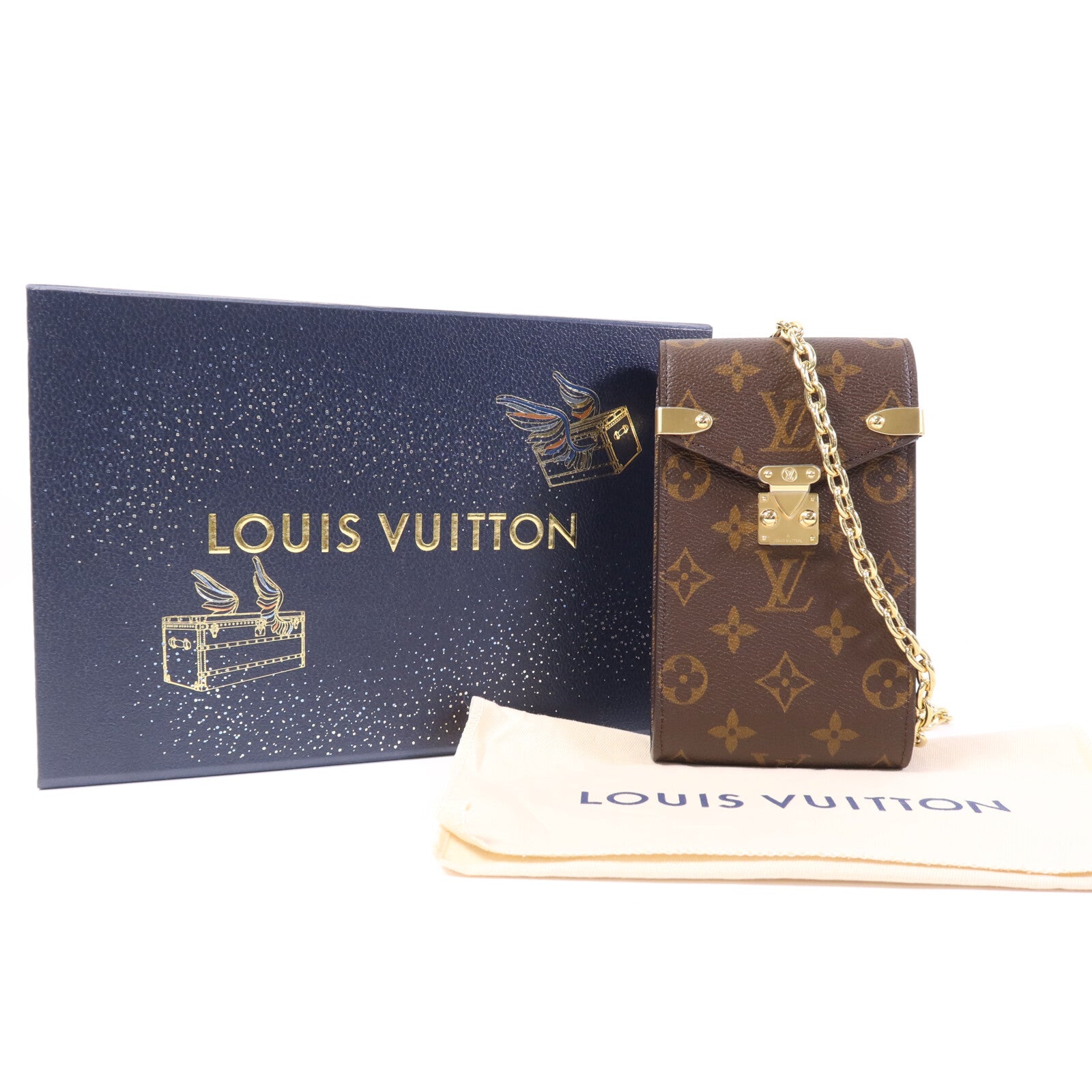 LOUIS VUITTON Monogram Phone Pouch Metis金扣鏈帶肩背袋
