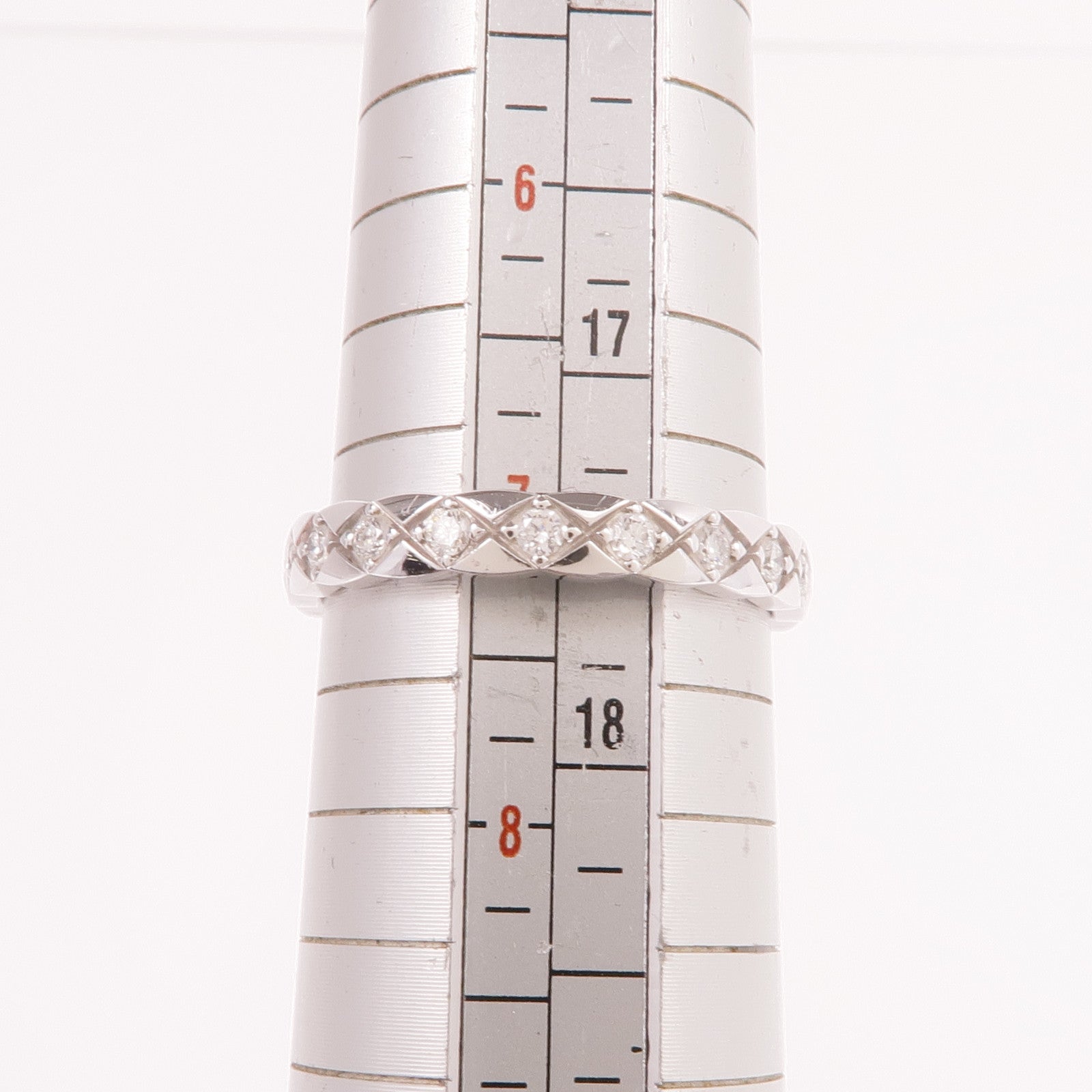 CHANEL 18K白金Coco Crush Diamond Ring鑽石戒指Chanel#55/US#7.25