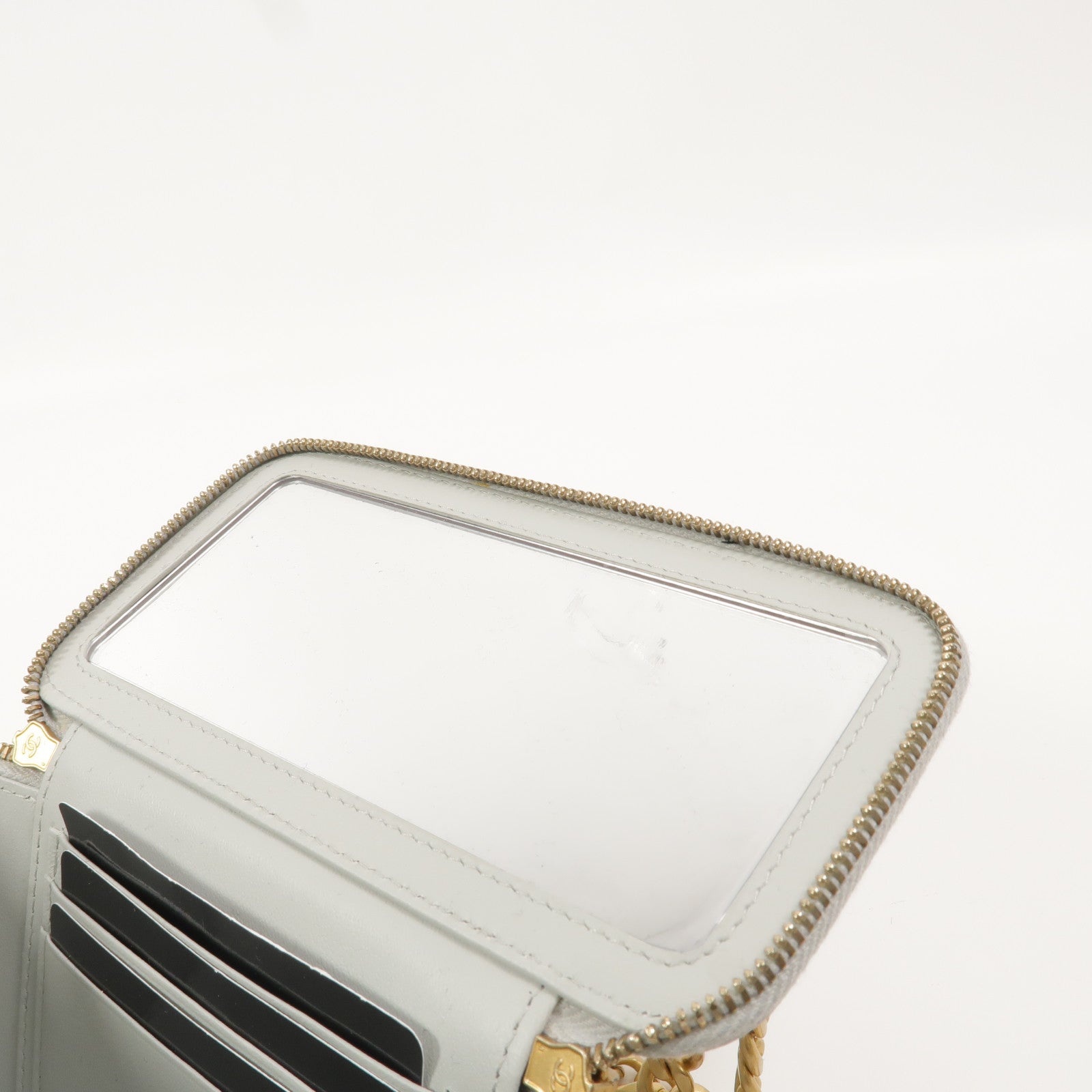 CHANEL 羊皮皮革Camellia Chain Vanity Case鏈帶肩背袋