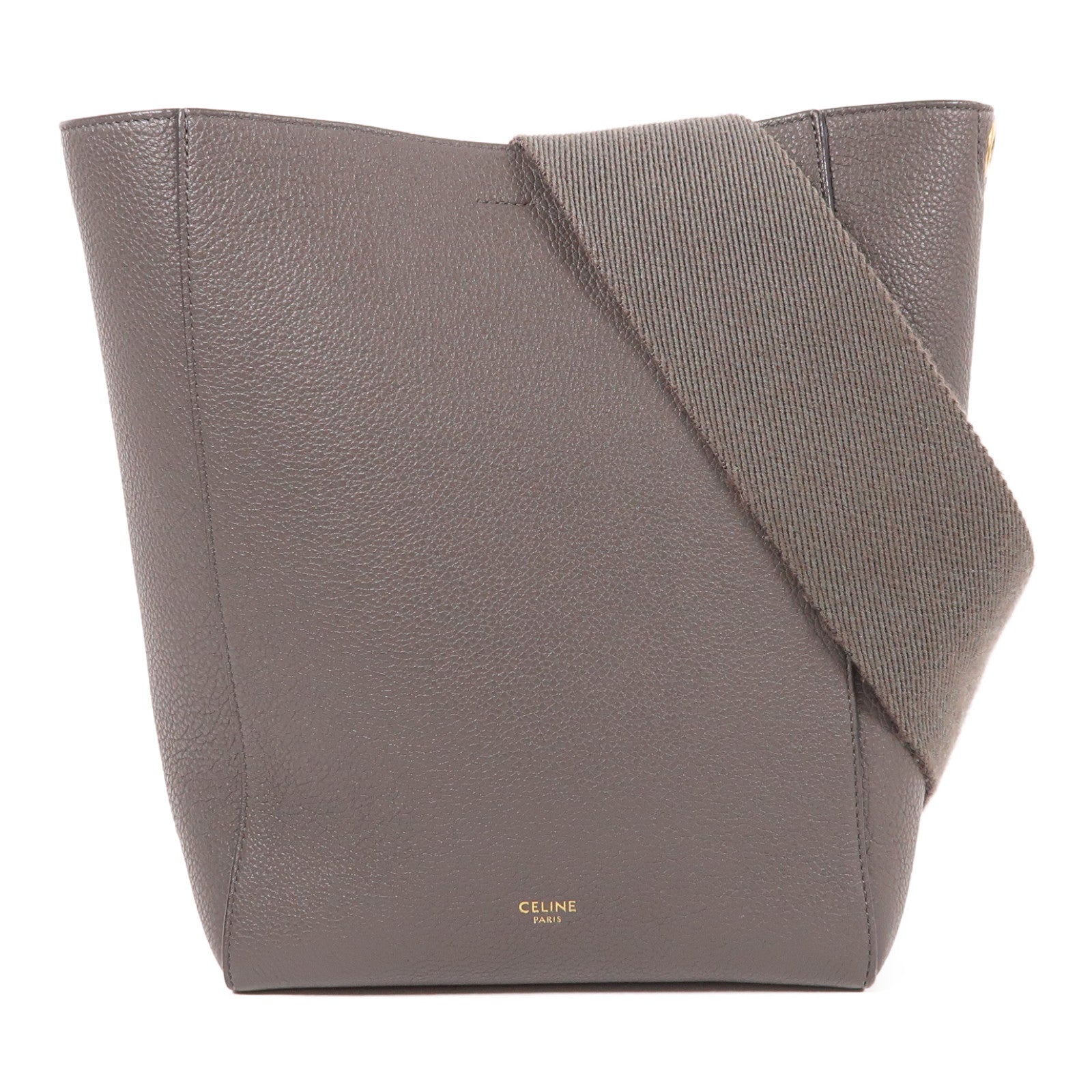 CELINE 【激減優惠】牛皮皮革Sangle Bucket Bag金扣肩背袋
