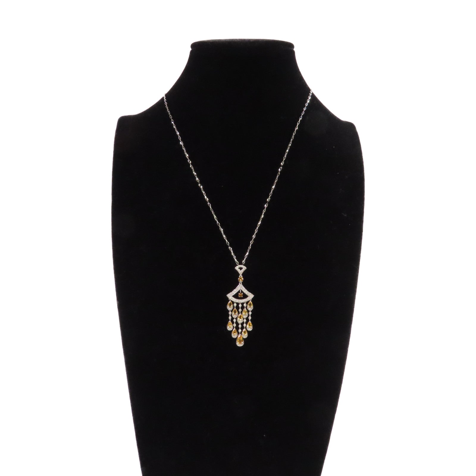 JEWELRY 18K白金/1.83ct黃色寶石/0.75ct鑚石Color Stone Diamond Necklace項鍊