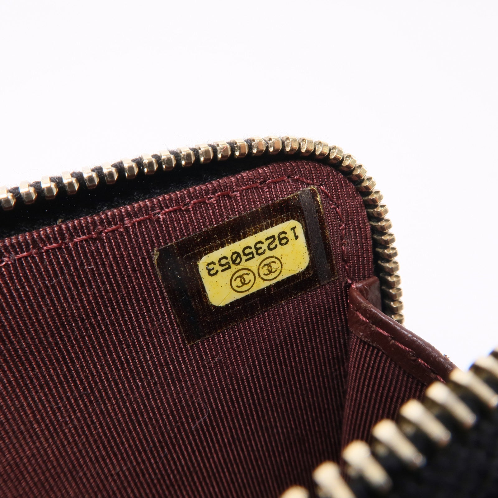 CHANEL 羊皮皮革Zipper Wallet金扣錢包黑色
