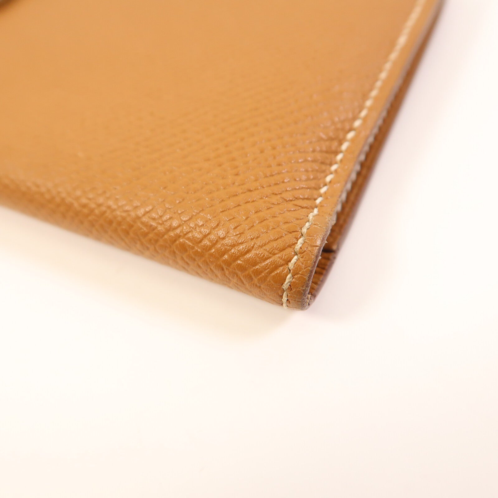 HERMES 【激減優惠】Epsom皮革Bearn W Snap Wallet銀扣長錢包Gold