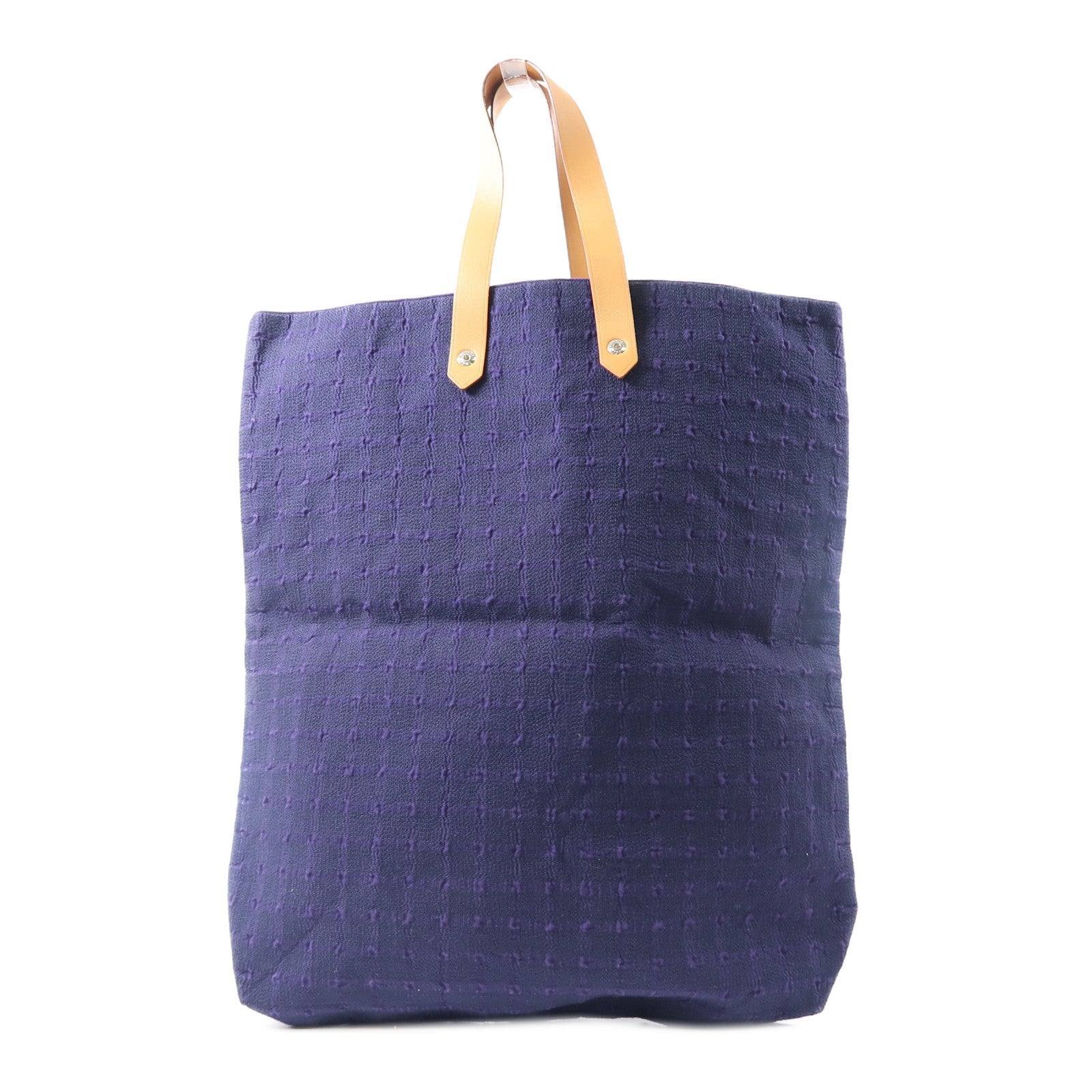 HERMES 帆布Hand Bag銀扣手挽袋紫色