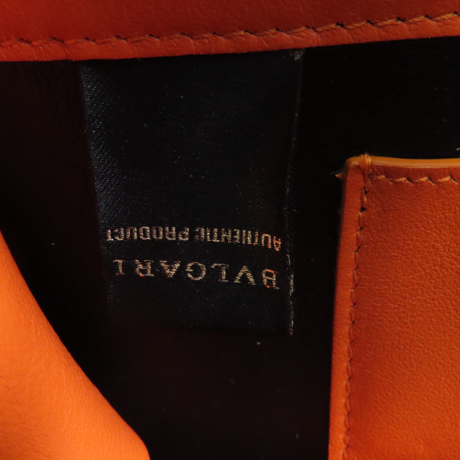 BVLGARI 【激減優惠】牛皮皮革Chain Shoulder金扣鏈帶肩背袋橙色