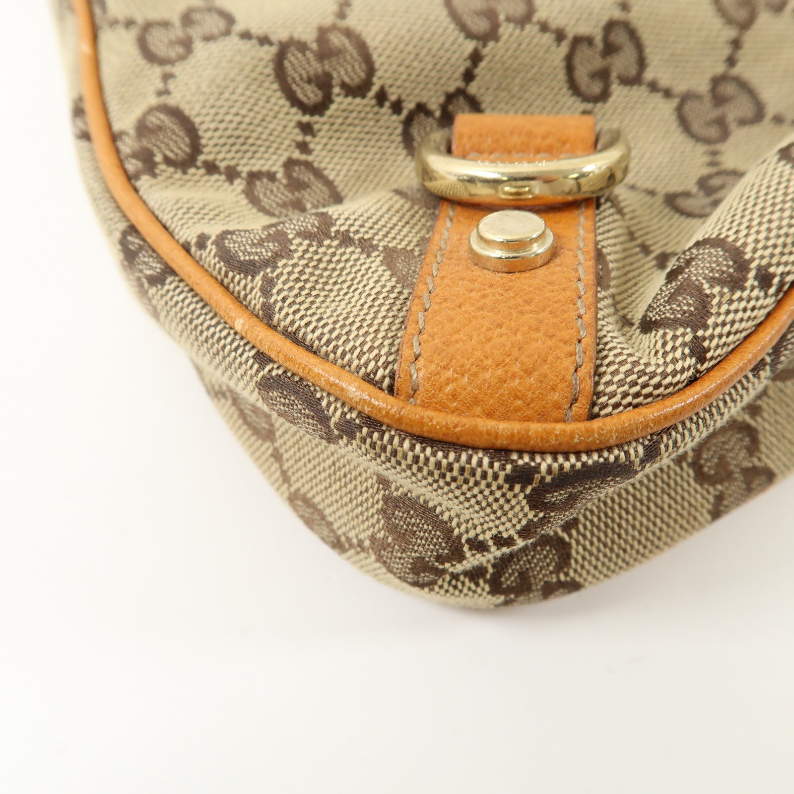 GUCCI 帆布Abbey D Ring Hobo Bag金扣手挽袋棕色
