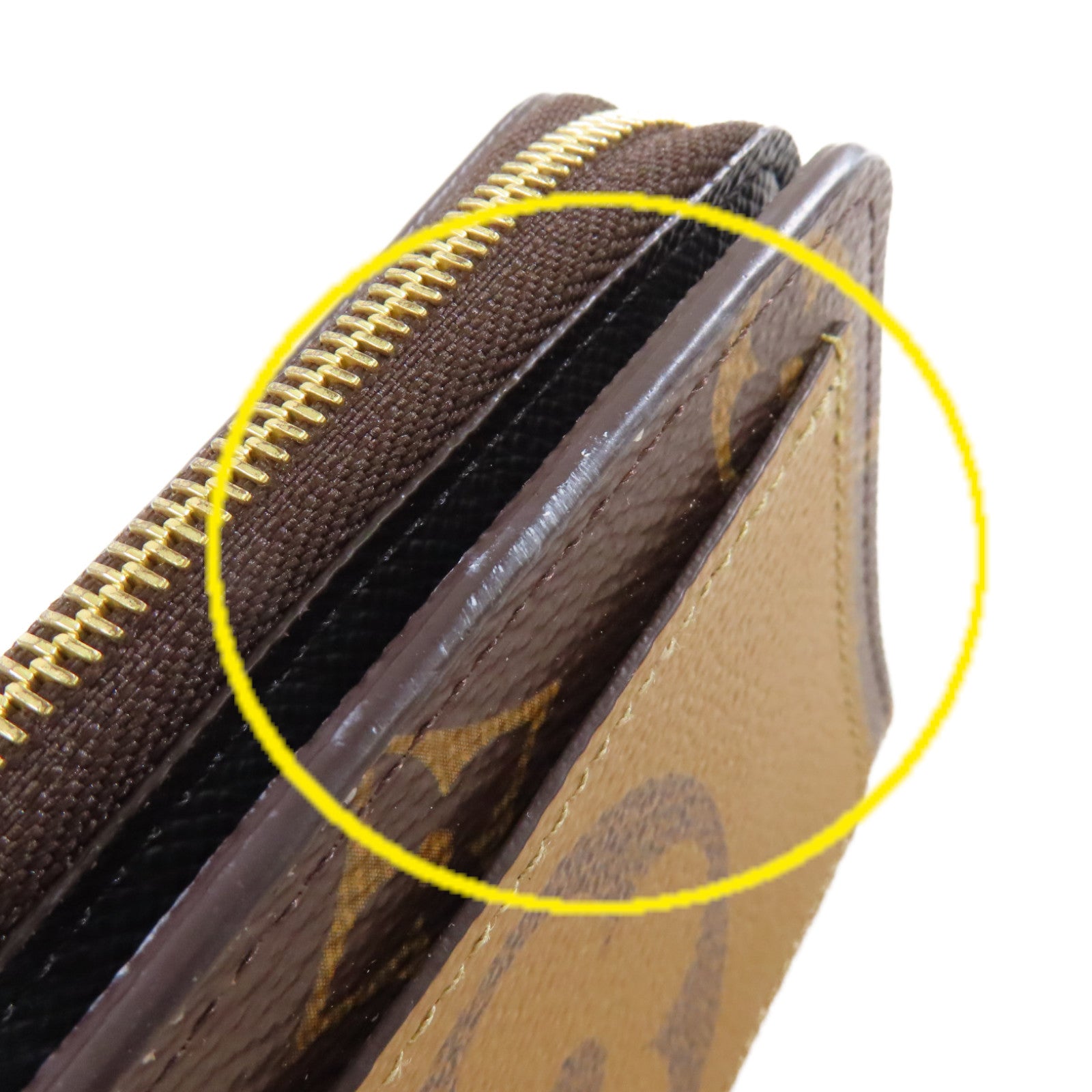 LOUIS VUITTON Monogram Lou Wallet金扣迷你錢包啡色