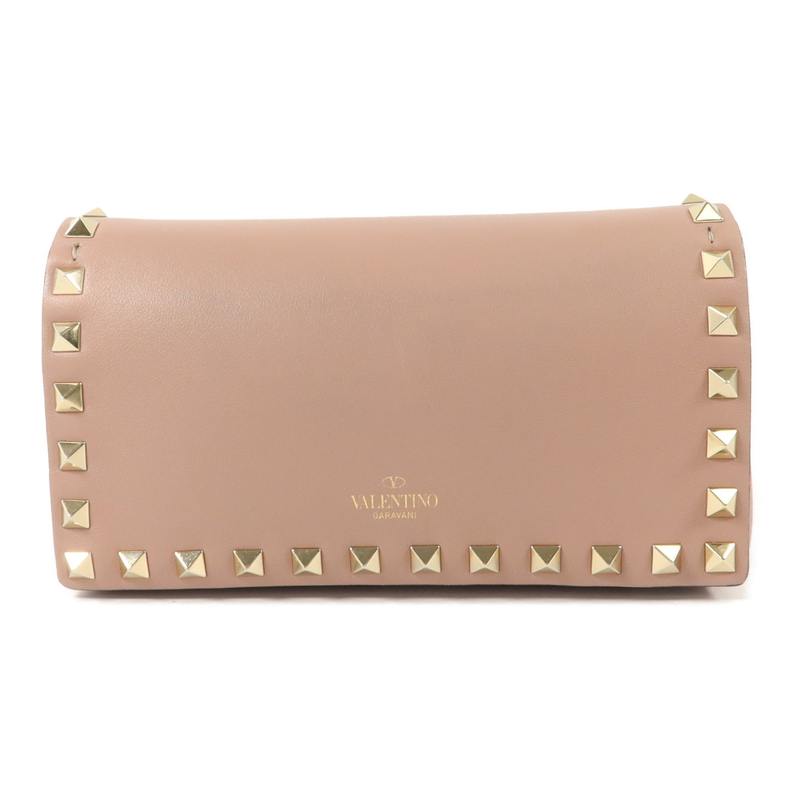 Valentino 牛皮皮革Rockstud WOC鏈帶肩背袋
