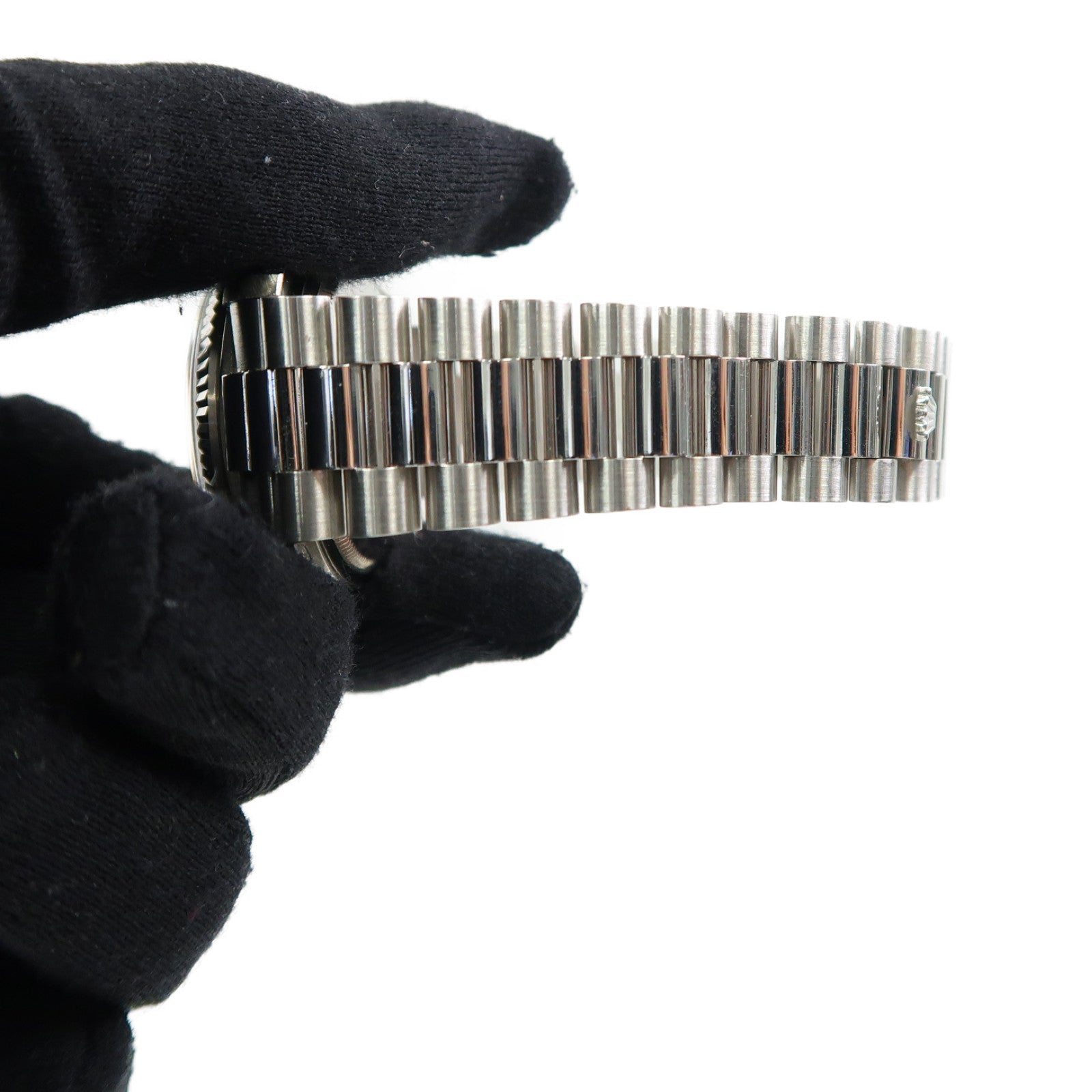ROLEX Day-Date 36 18K白金手錶自動機芯銀色