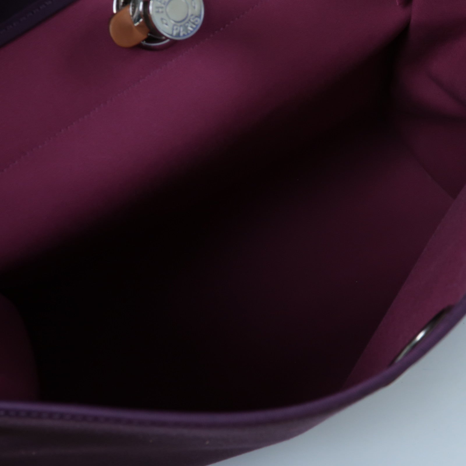 HERMES 【激減優惠】帆布Herbag GM銀扣手挽肩背兩用袋紫色