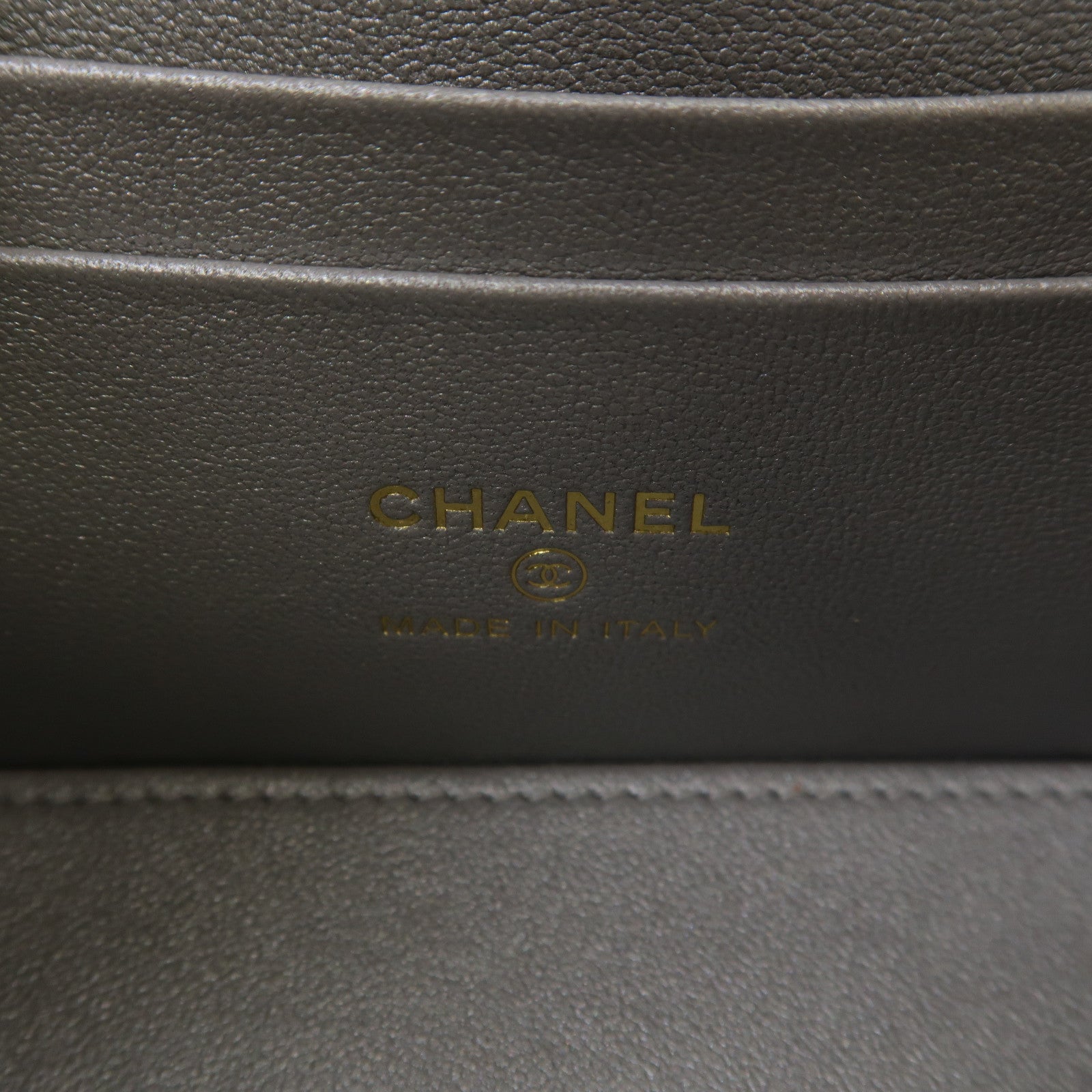 CHANEL 菱格羊皮皮革Chain Shoulder Bag金扣手挽肩背兩用袋金屬灰