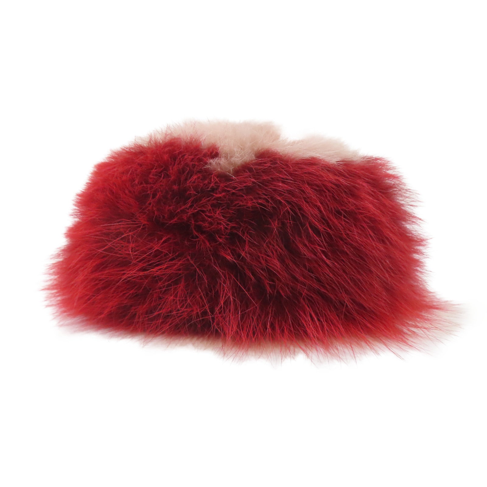FENDI 毛皮Keychain Charm金扣鎖匙扣紅色/粉紅色