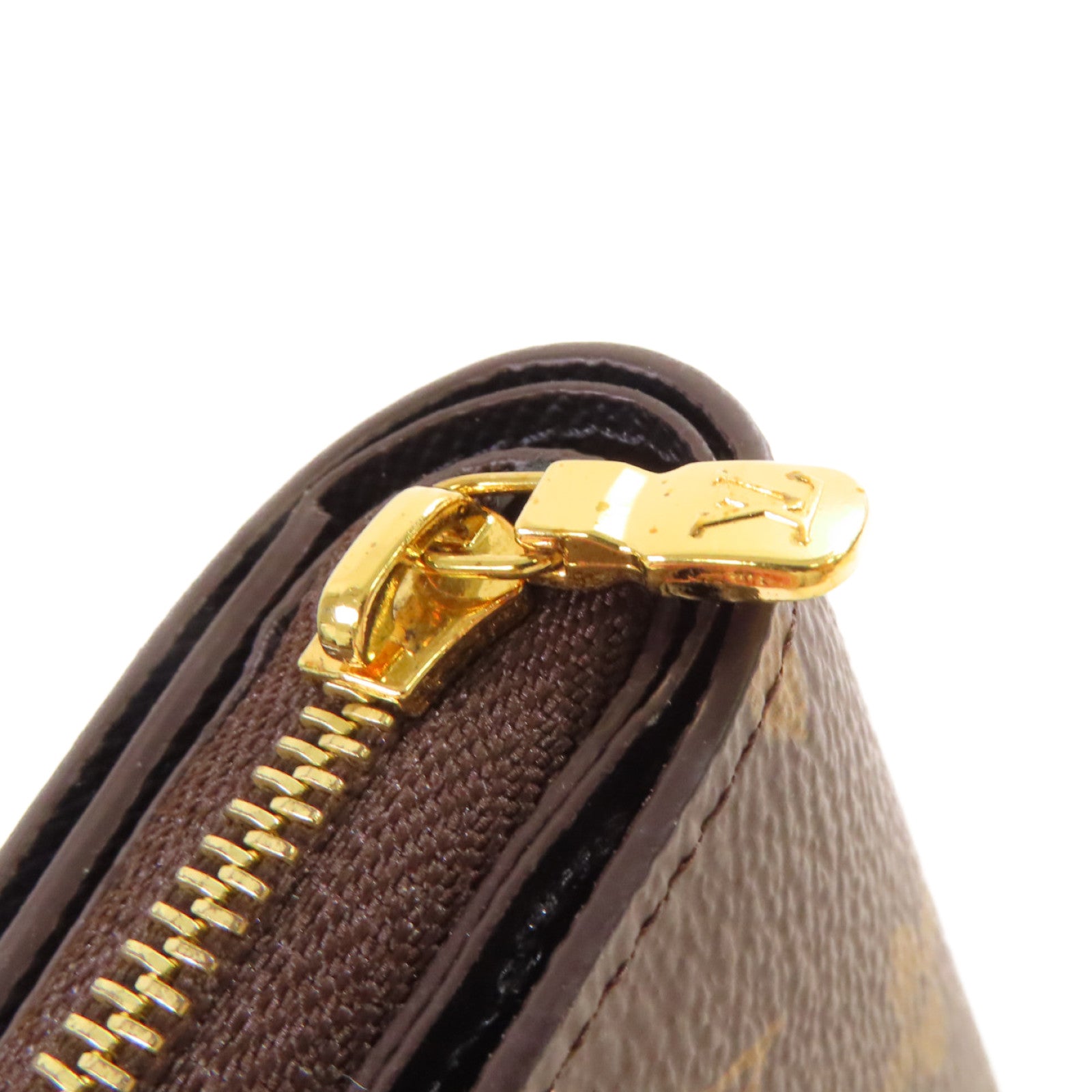 LOUIS VUITTON Monogram Lou Wallet金扣迷你錢包啡色