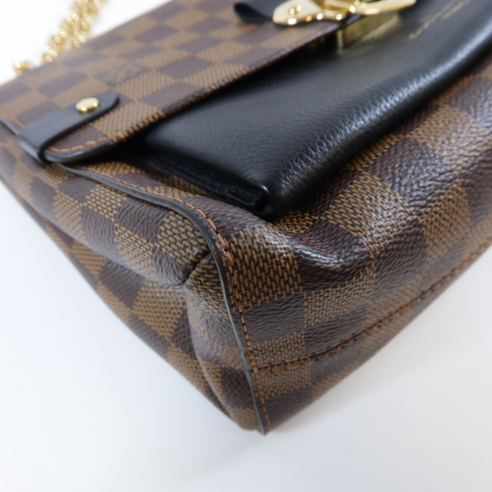 LOUIS VUITTON 【激減優惠】Damier Ebene Vavin PM金扣鏈帶肩背袋啡色