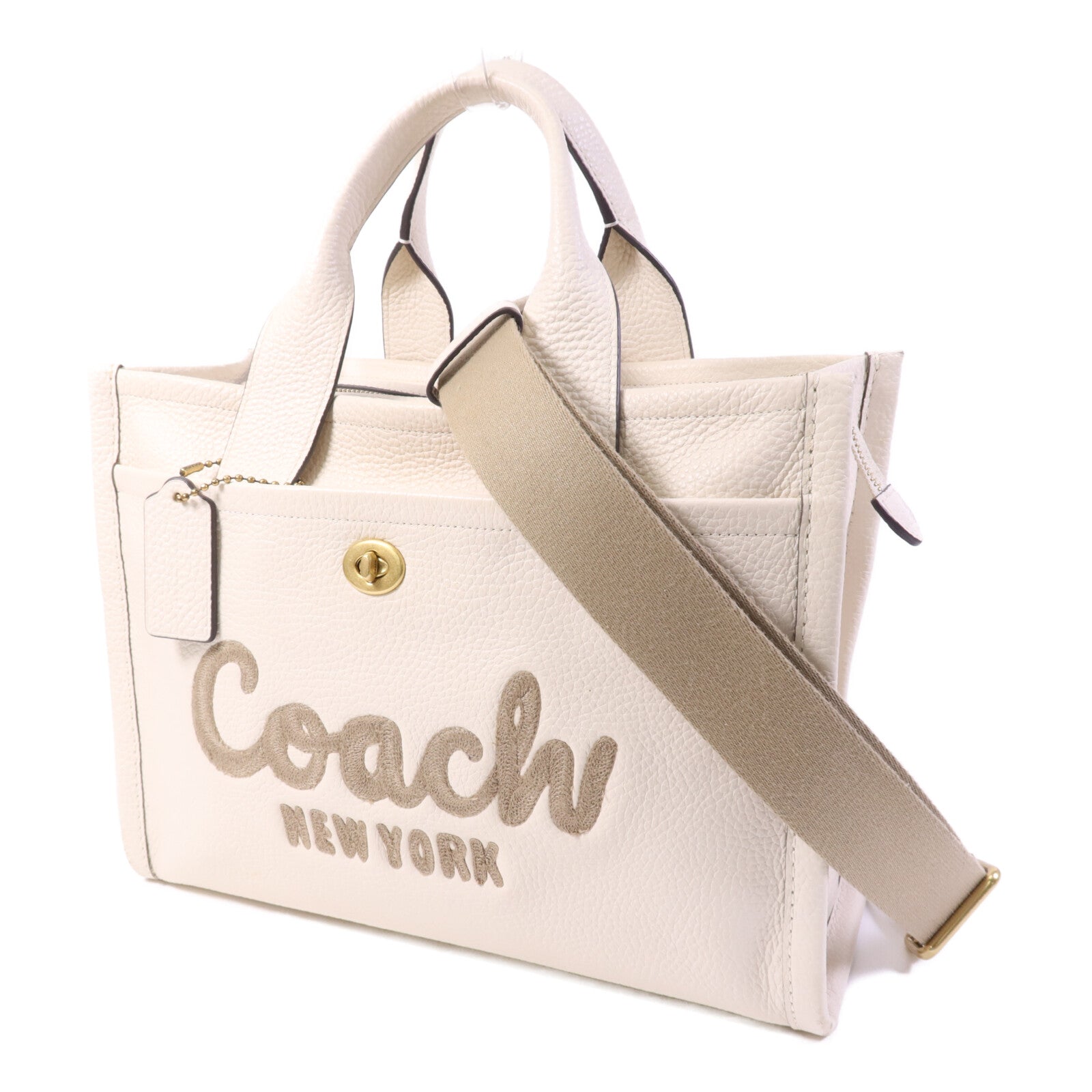 COACH 牛皮皮革2 Way Shoulder Bag金扣手挽肩背兩用袋