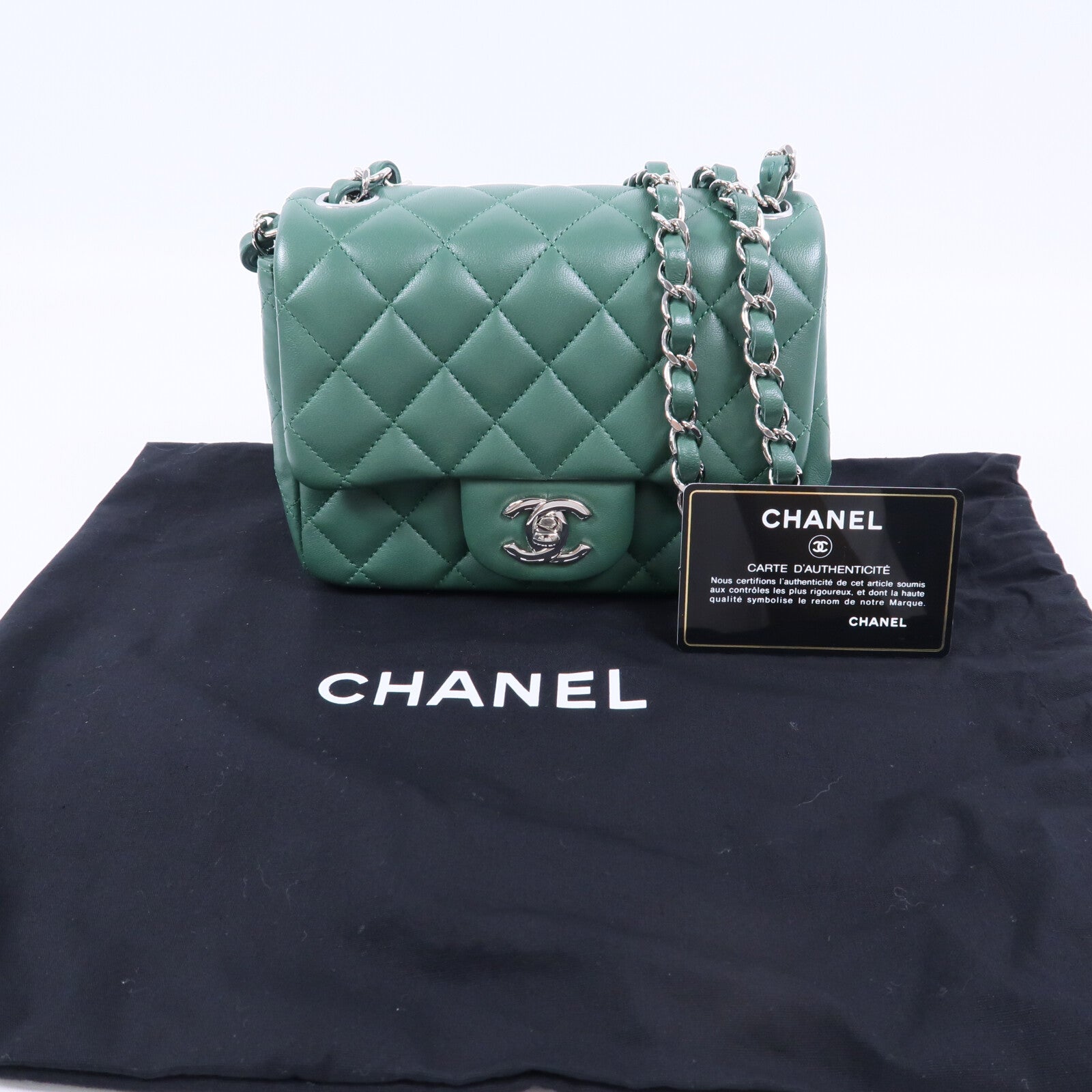 CHANEL 羊皮皮革Mini Classic 17鏈帶肩背袋
