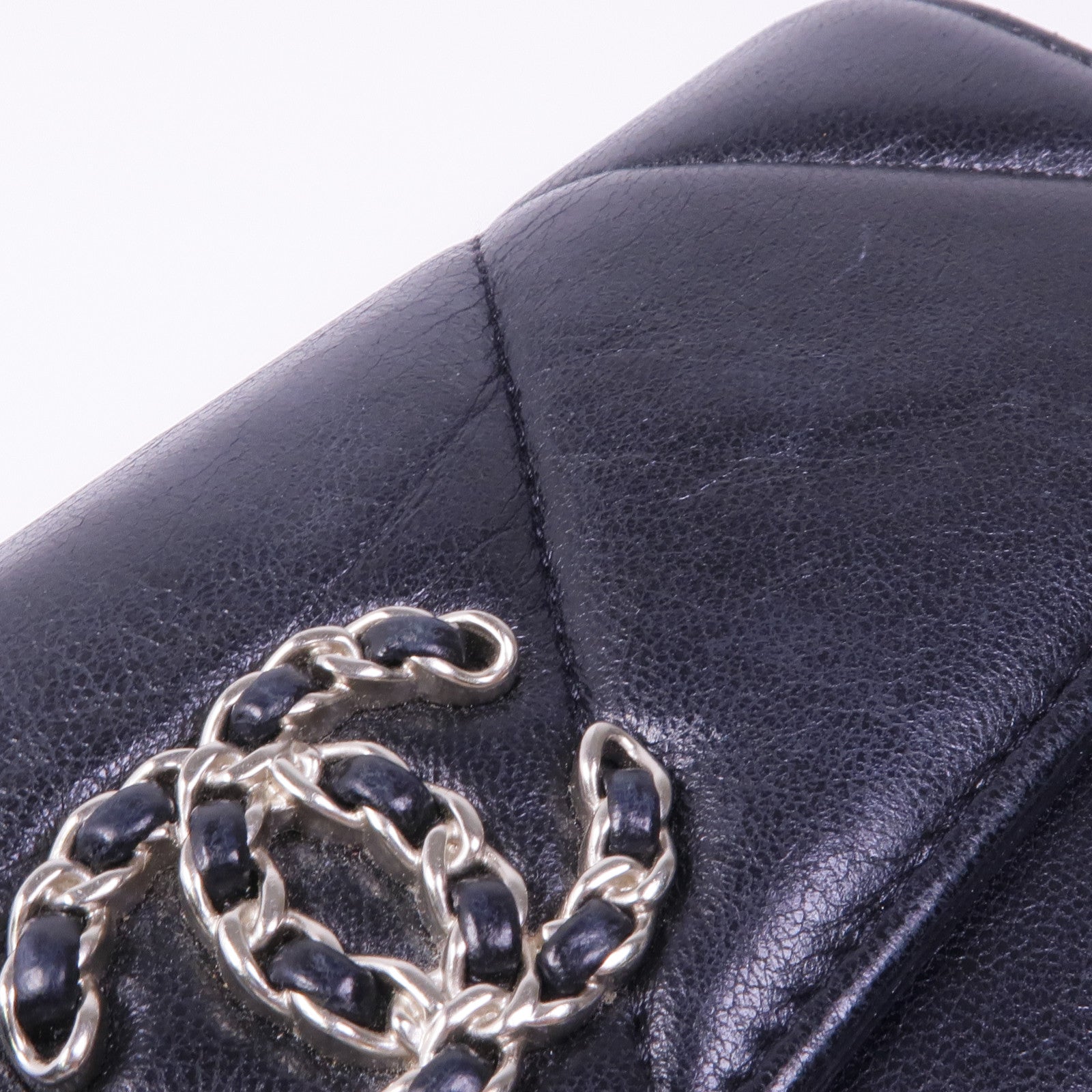 CHANEL 羊皮皮革Wallet銀扣長錢包