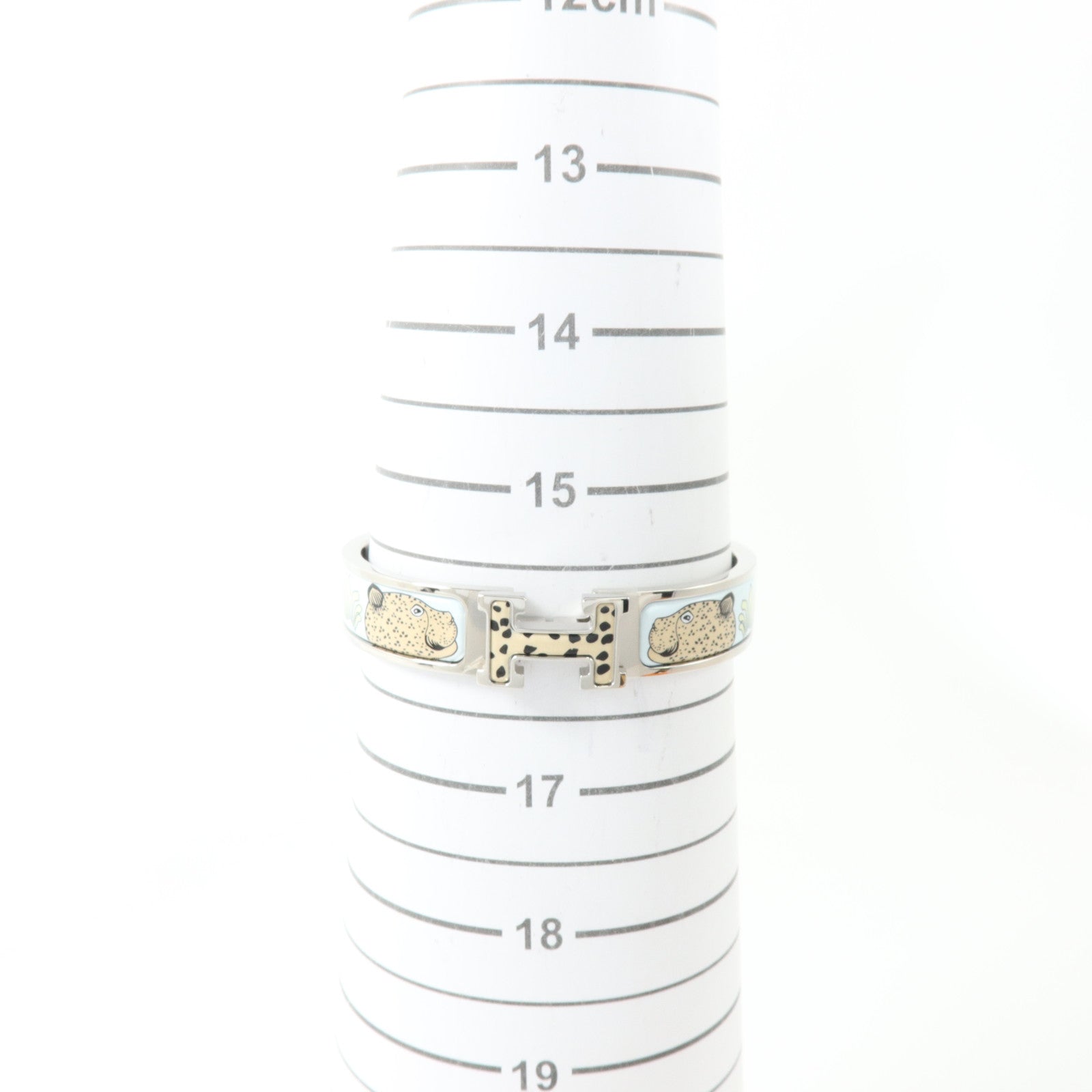 HERMES 金屬/琺瑯Clic H Bracelet銀扣手鏈