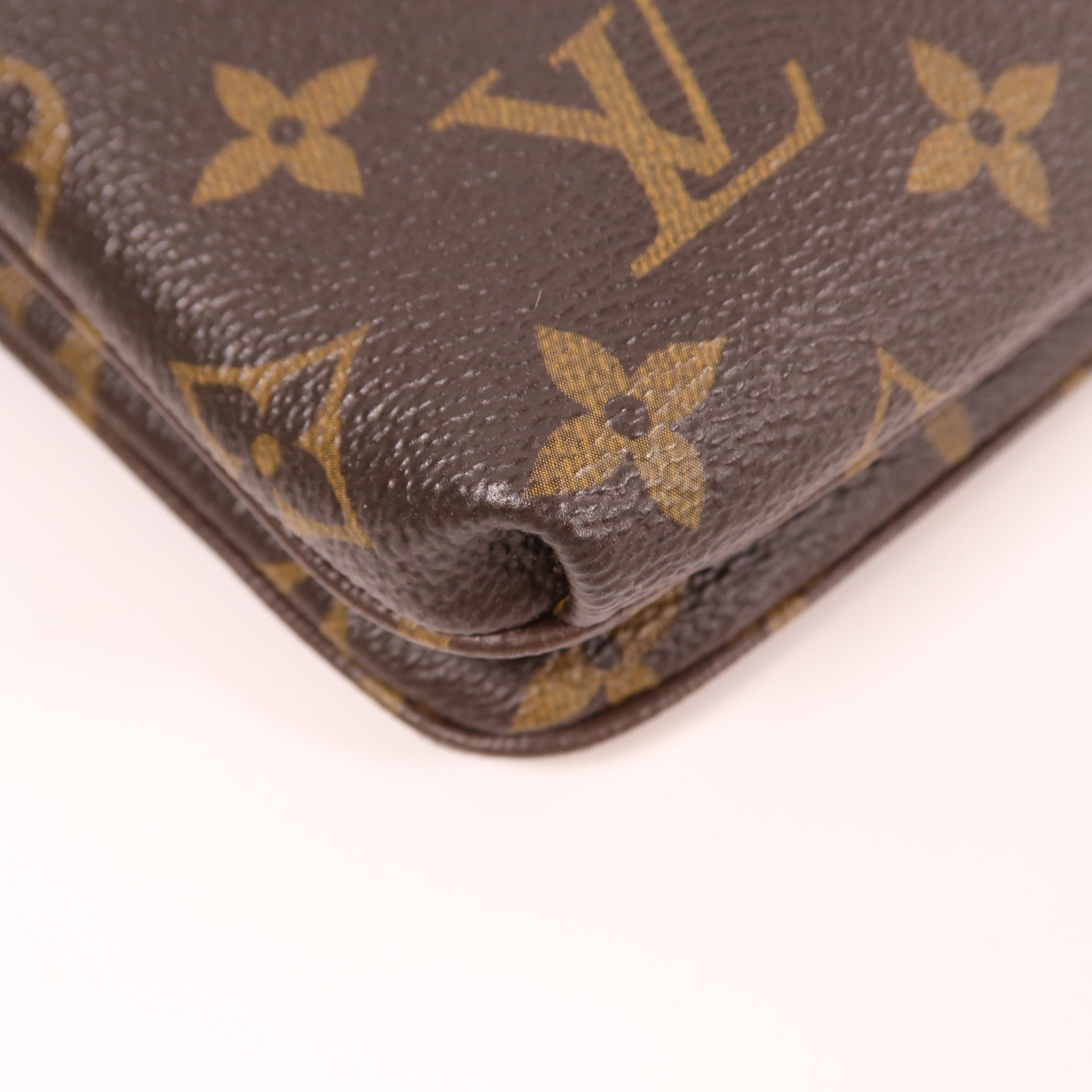 LOUIS VUITTON Monogram Twice Shoulder Bag金扣肩背袋啡色/黑色