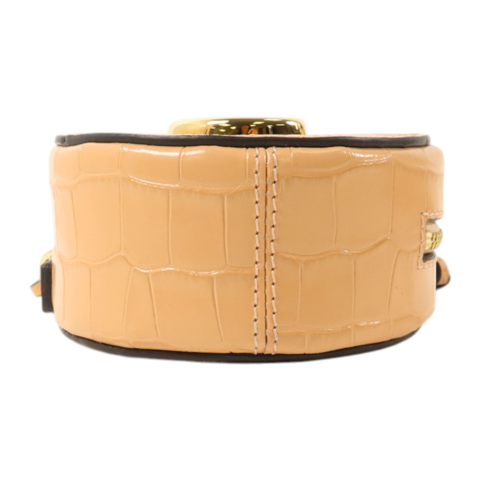 Chloe 壓紋牛皮皮革C Mini Round Bag金扣肩背袋