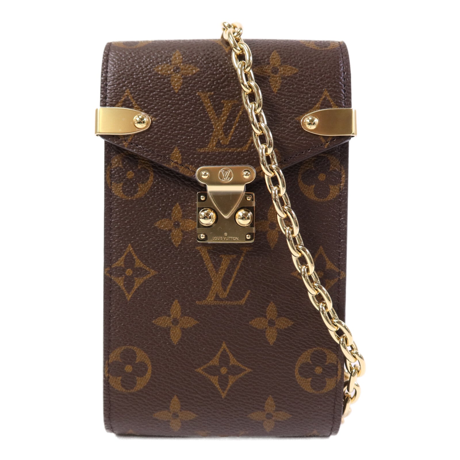 LOUIS VUITTON Monogram Phone Pouch Metis金扣鏈帶肩背袋
