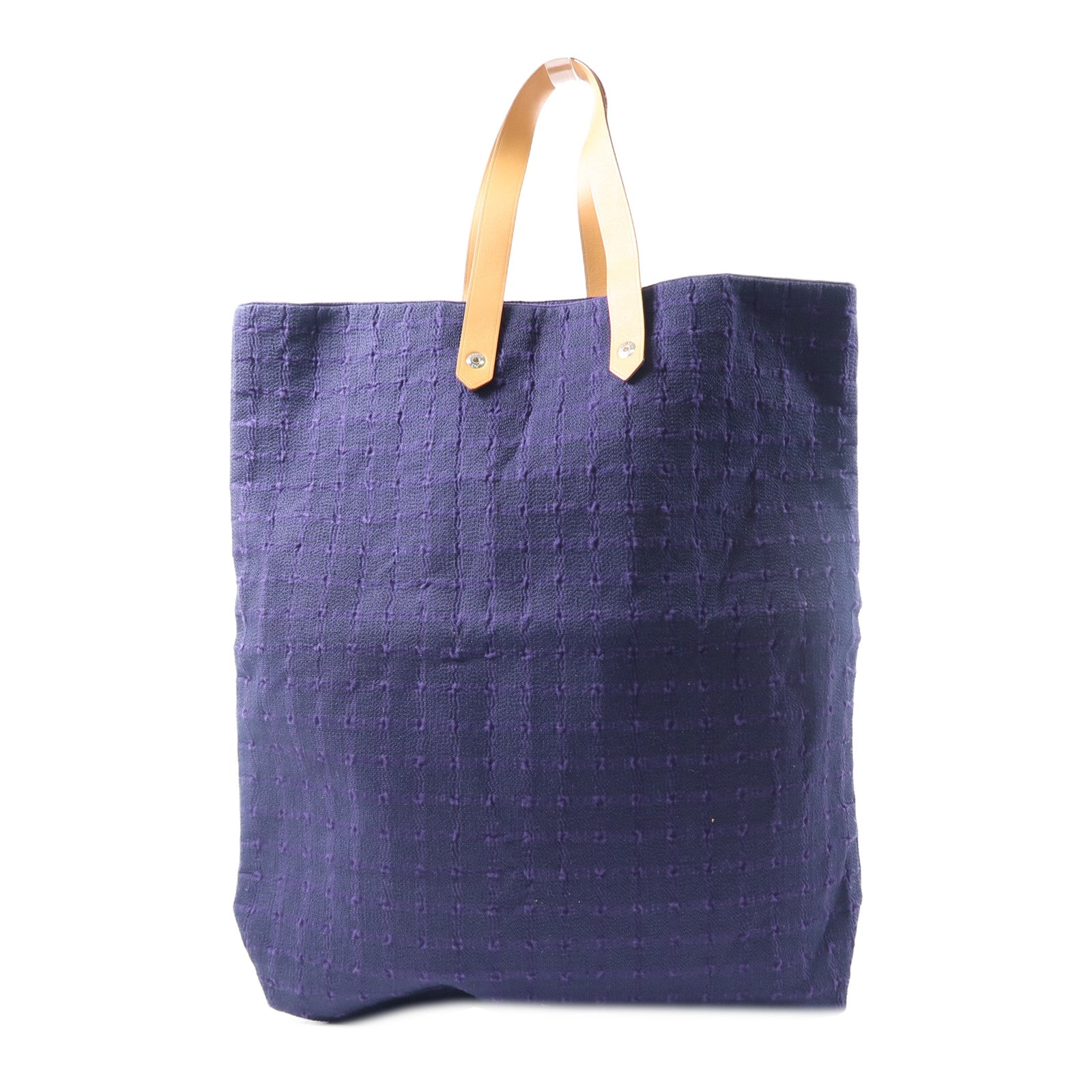 HERMES 帆布Hand Bag銀扣手挽袋紫色