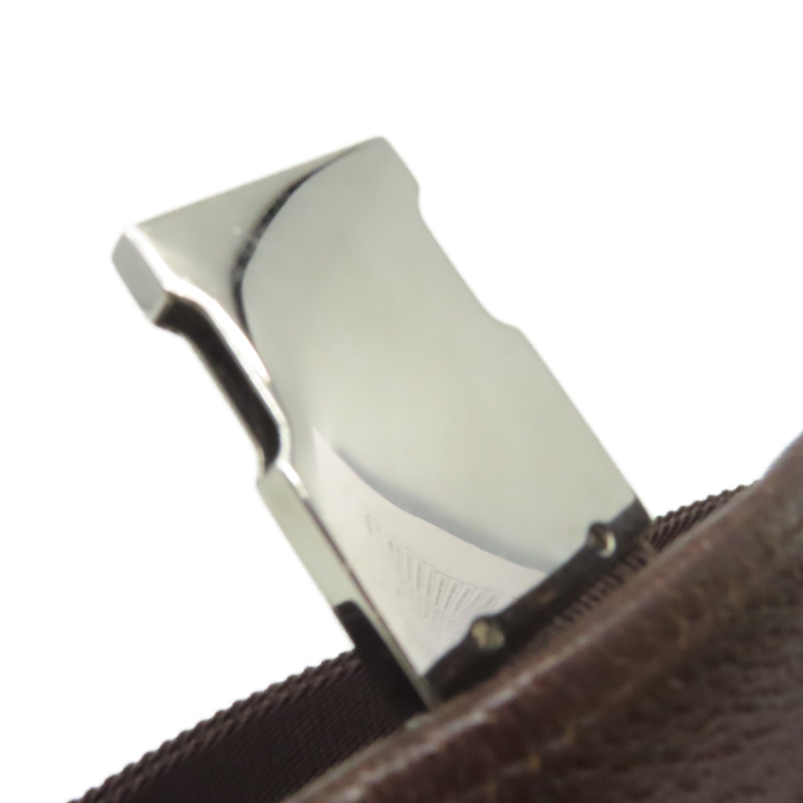 GUCCI GG帆布Waist Body Bag銀扣腰包啡色