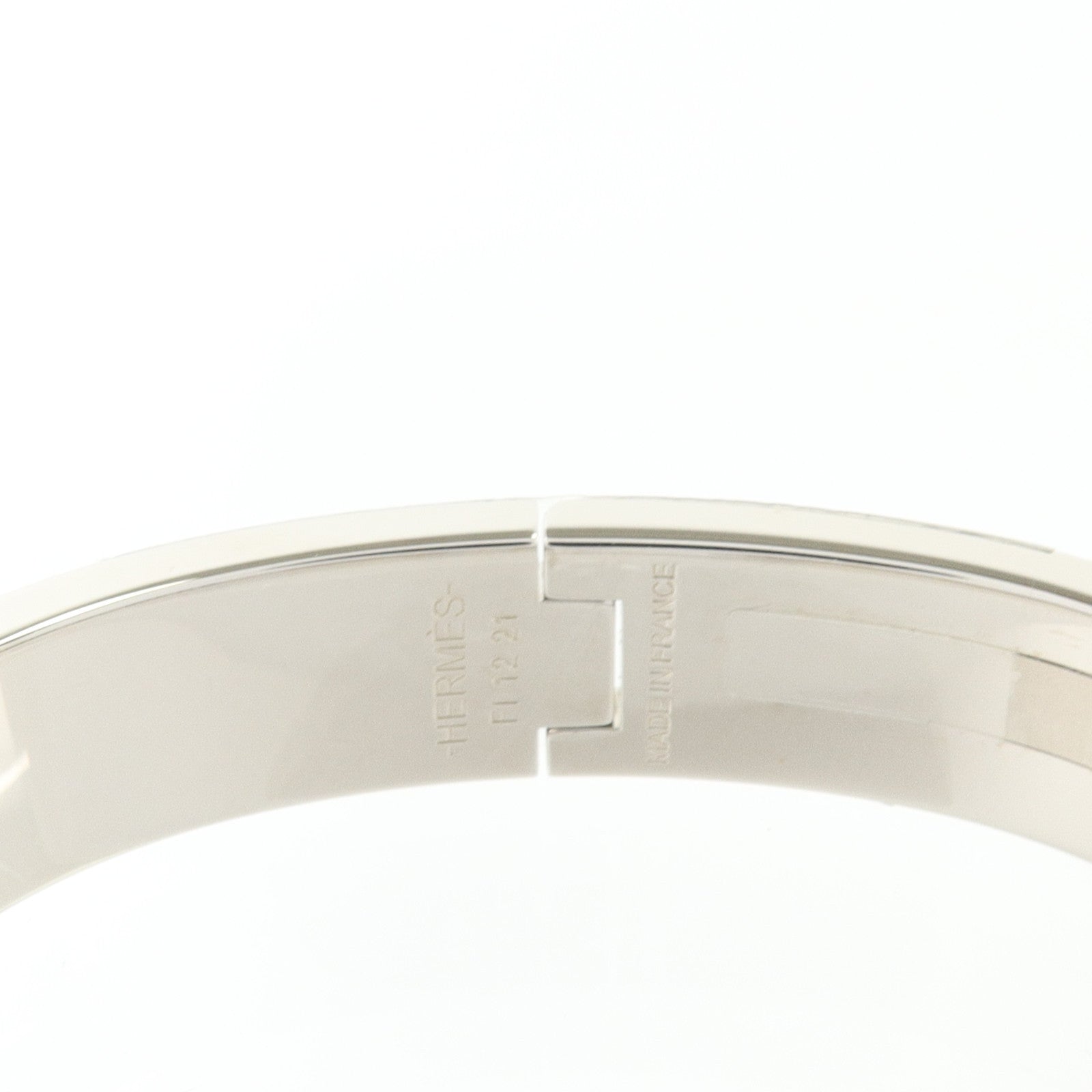 HERMES 金屬/琺瑯Clic H Bracelet銀扣手鏈
