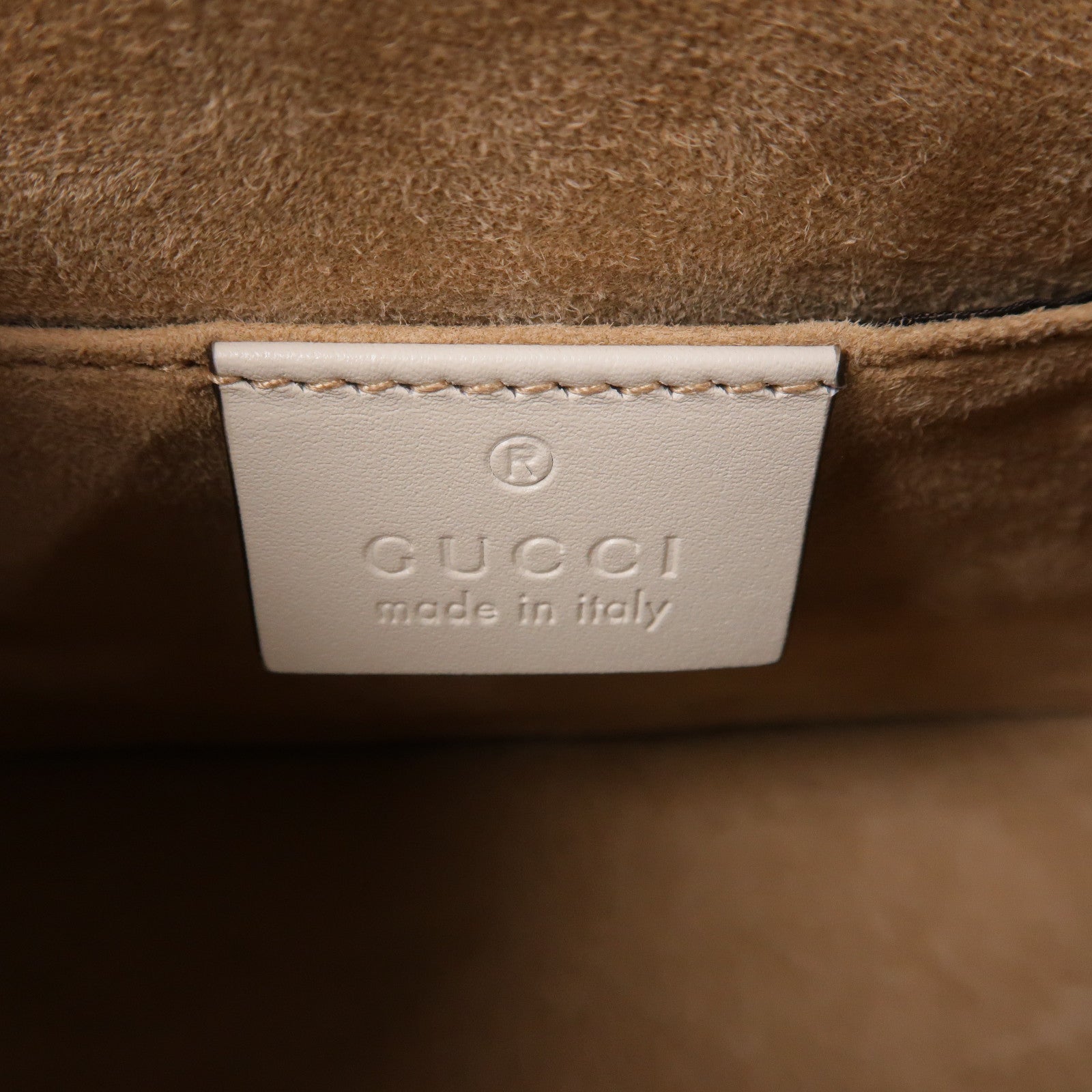 GUCCI 牛皮皮革Sylvie金扣手挽肩背兩用袋白色