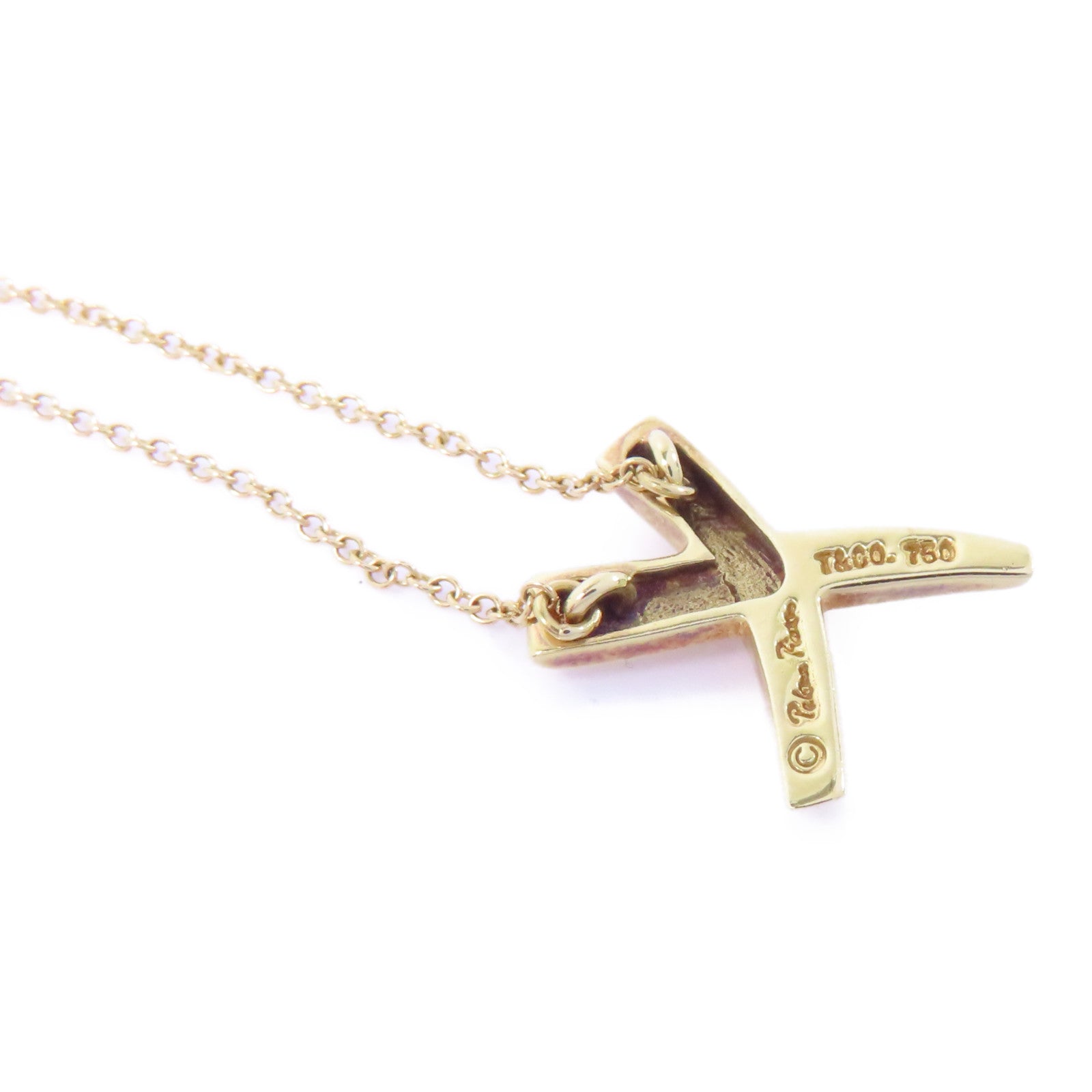 TIFFANY＆CO 18K黃金X Pendant項鍊