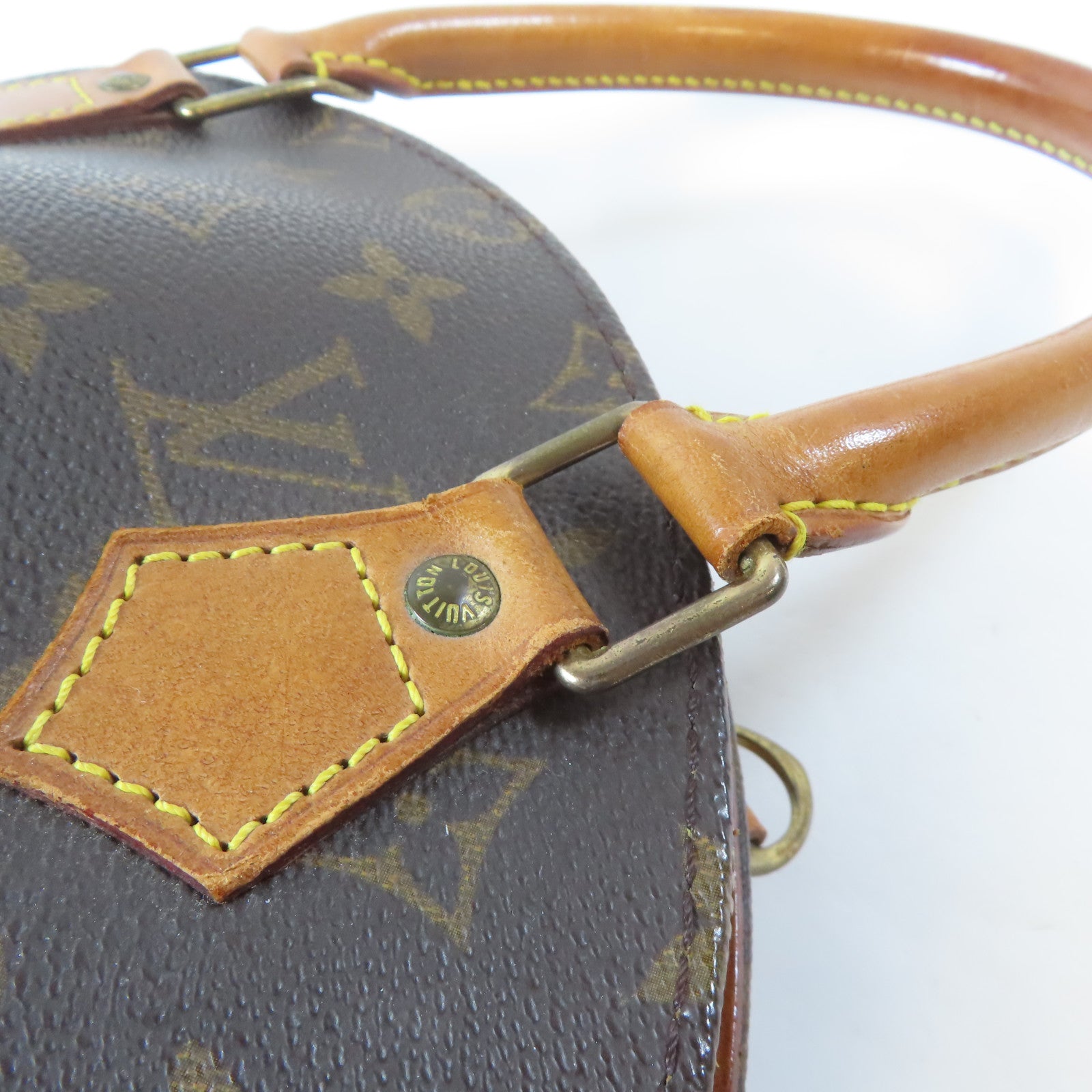 LOUIS VUITTON Monogram Elipse PM金扣手挽袋啡色