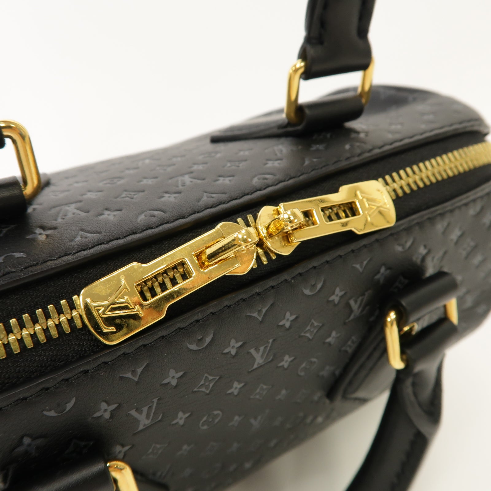 LOUIS VUITTON Nanogram Speedy Bandouliere 20金扣手挽肩背兩用袋黒色