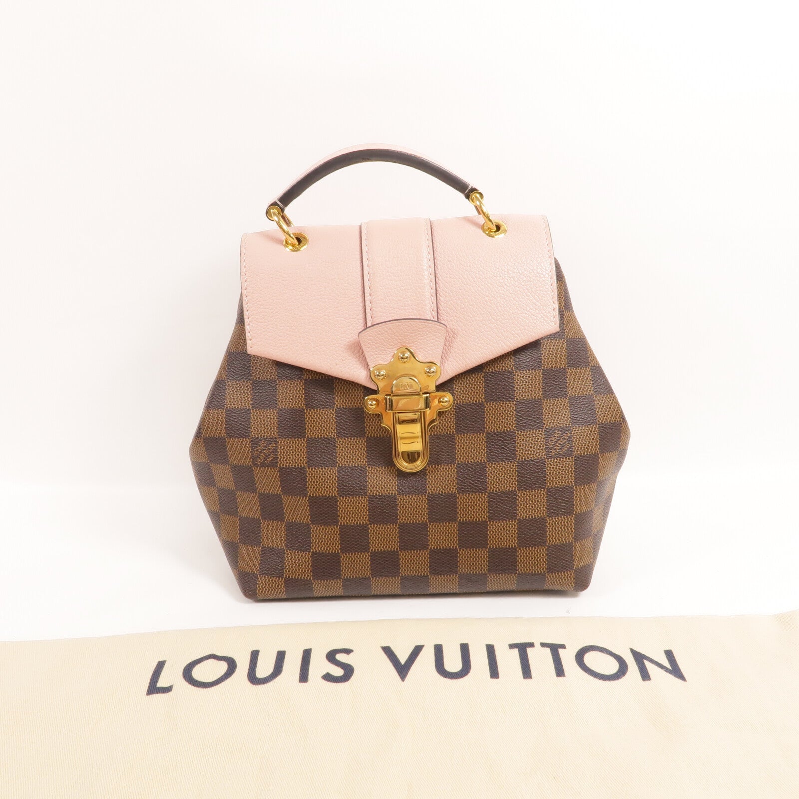 LOUIS VUITTON Damier Ebene Clapton Backpack金扣背包