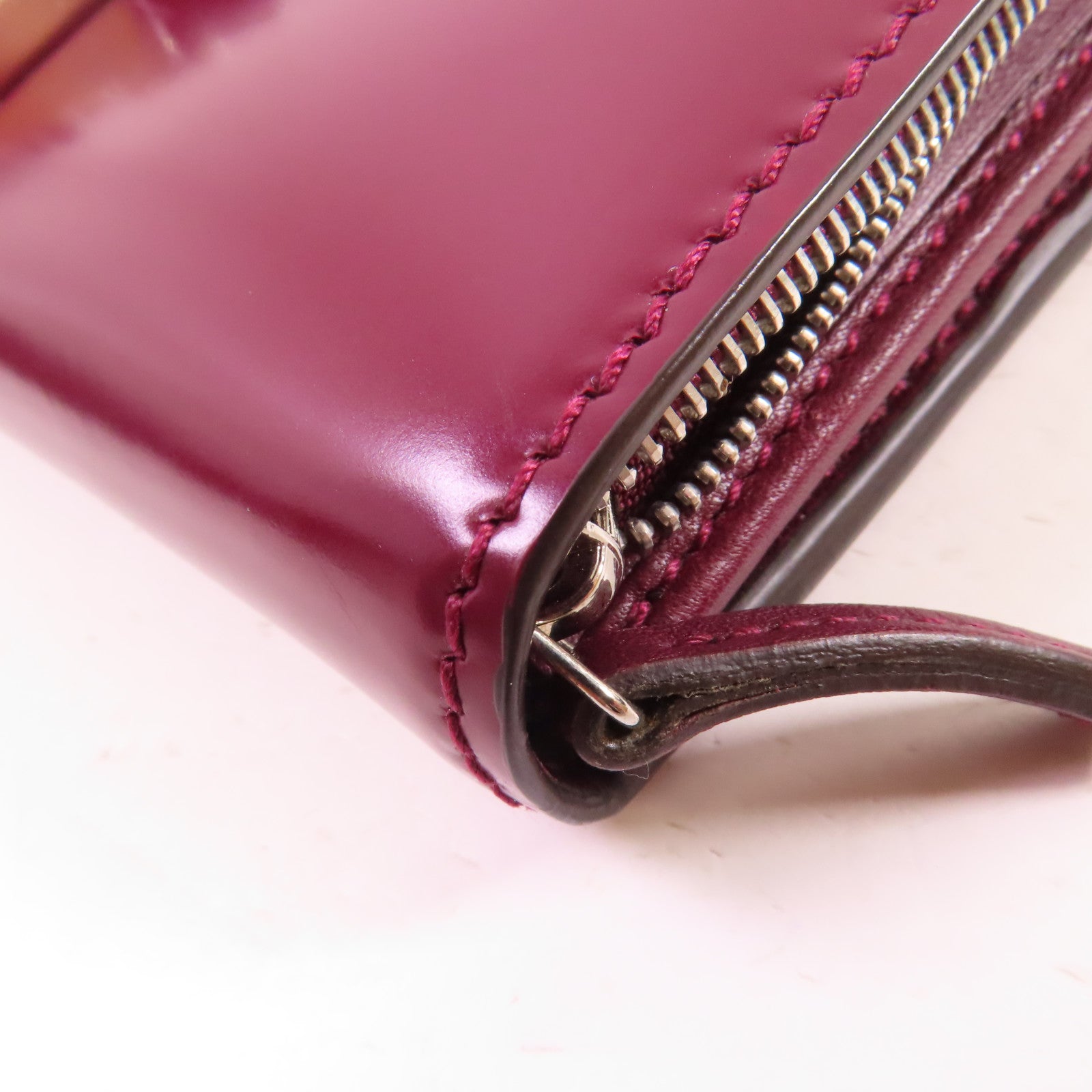 GUCCI 牛皮皮革Chain Pouch Long wallet銀扣長錢包紫色