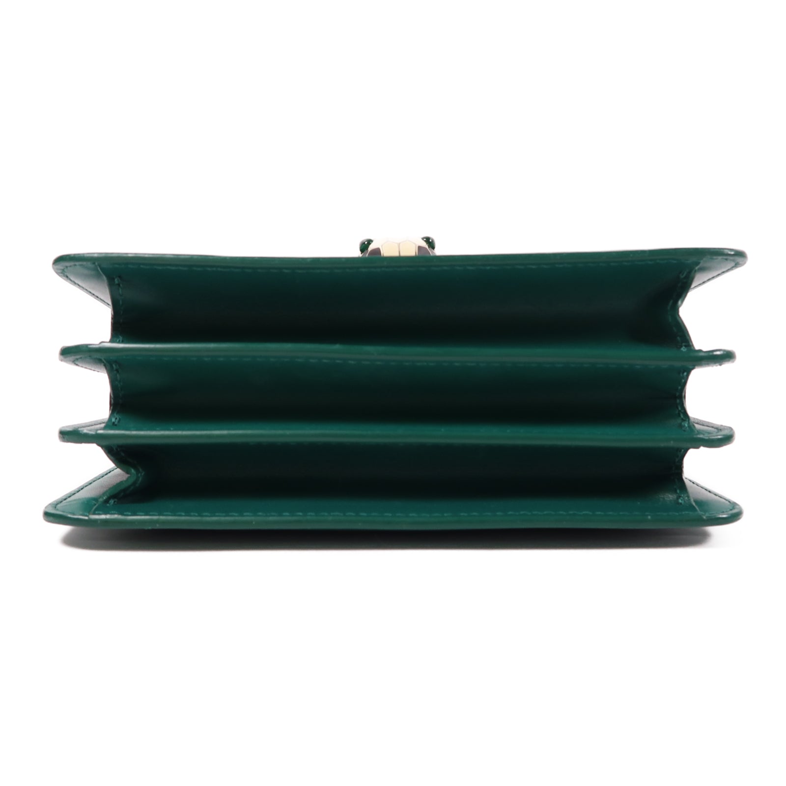 BVLGARI 【激減優惠】牛皮皮革/魔鬼魚皮革Serpenti Forever金扣手挽肩背兩用袋綠色