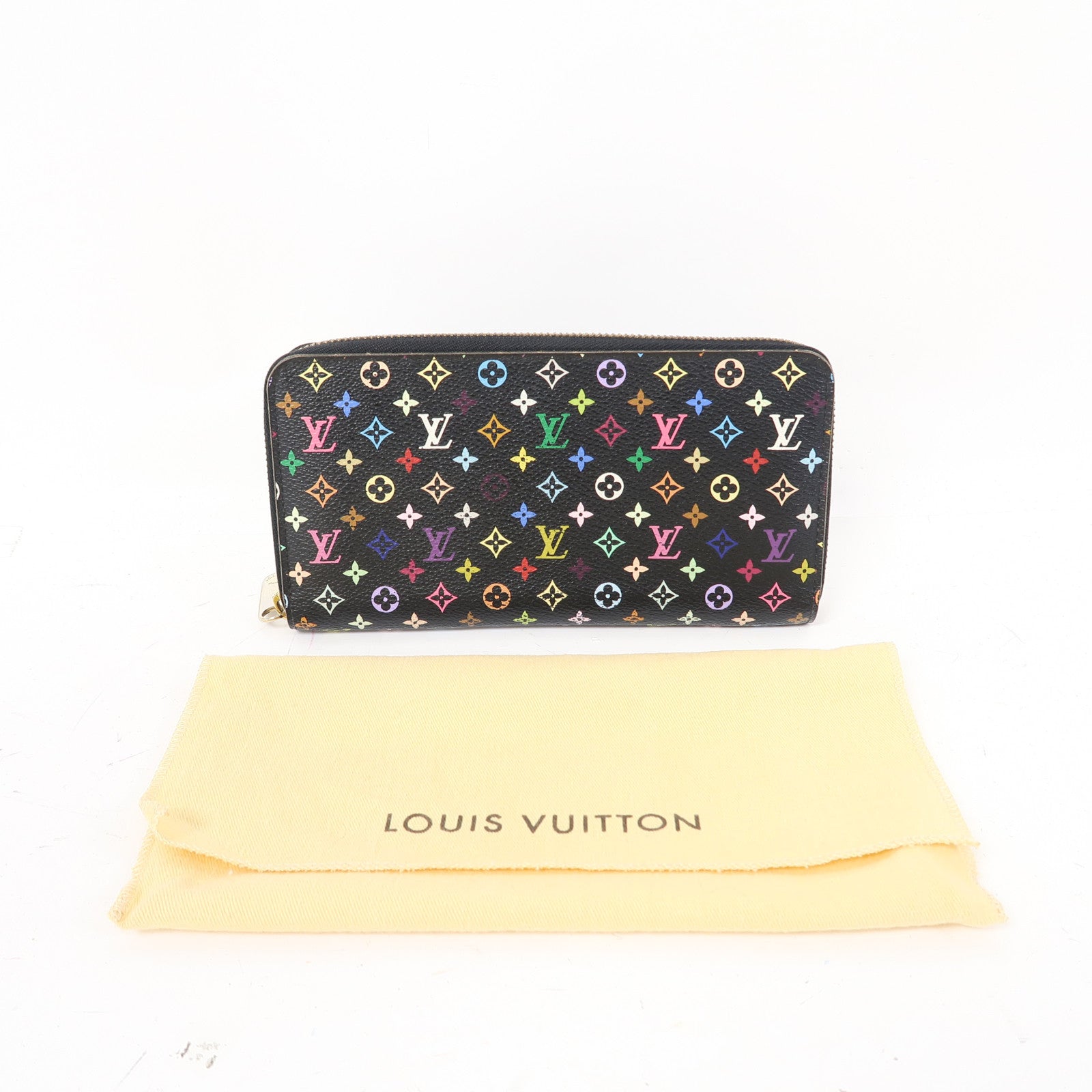 LOUIS VUITTON Monogram Multicolore Zippy Wallet金扣長錢包黑色