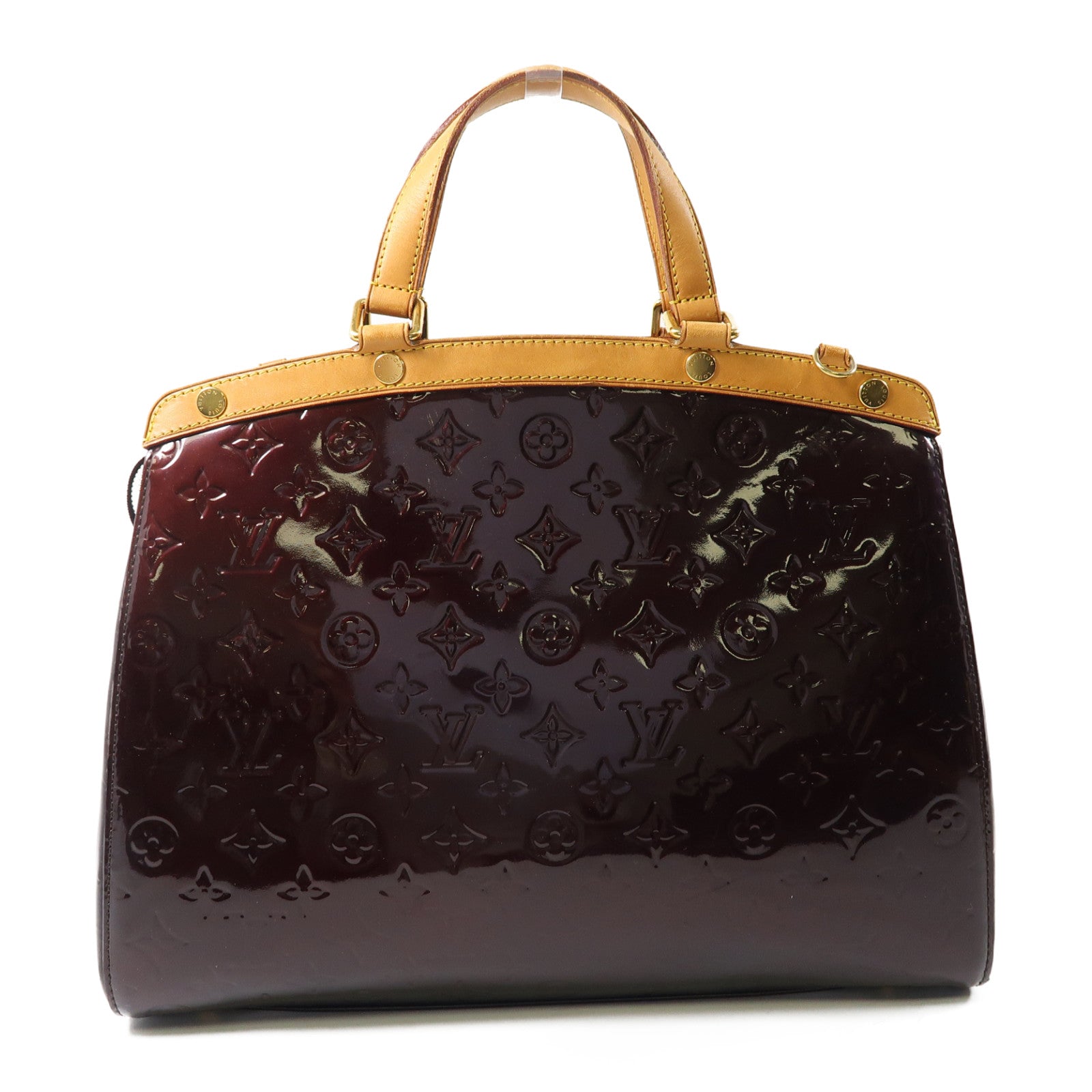 LOUIS VUITTON Vernis Brea GM金扣手挽肩背兩用袋酒紅色