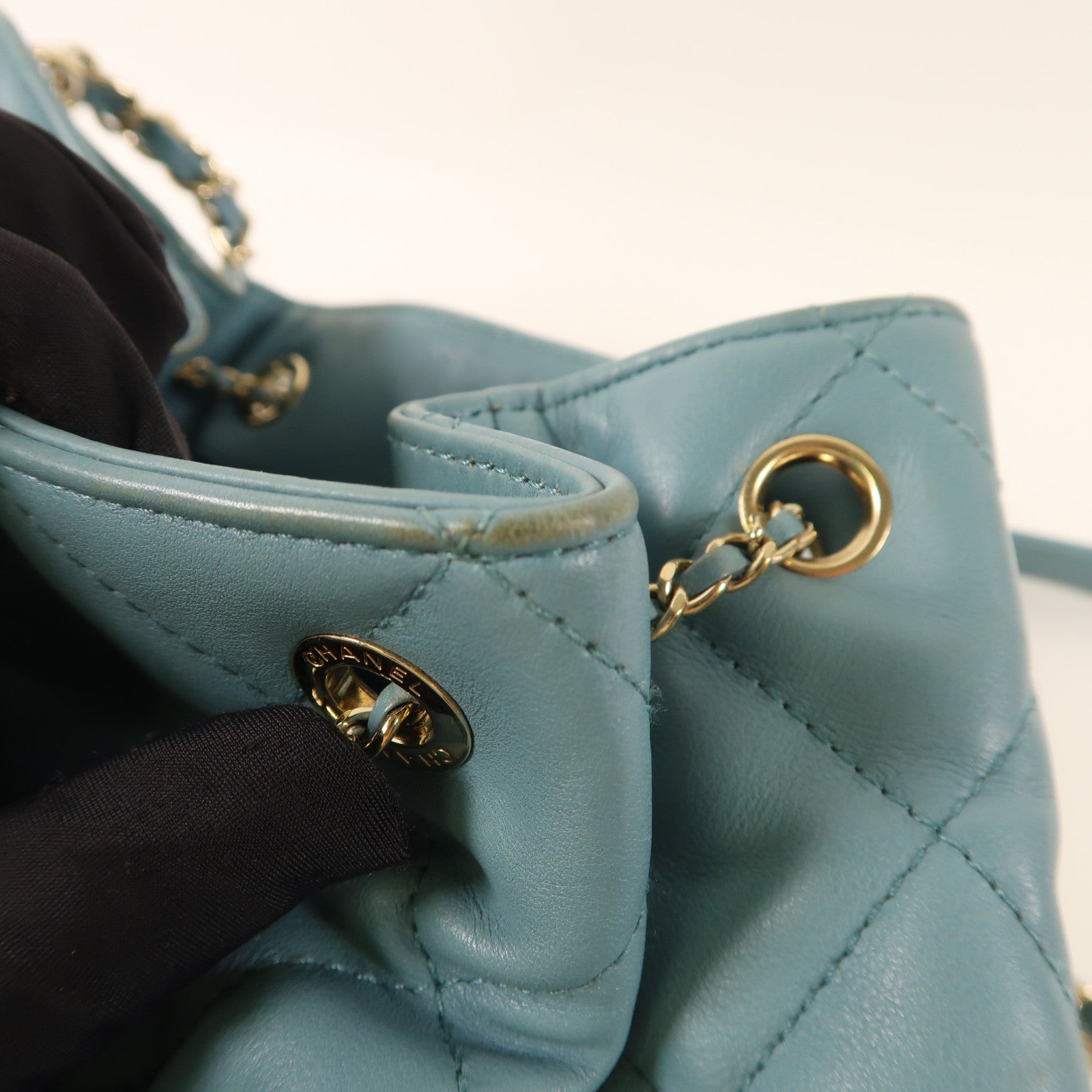 CHANEL 羊皮皮革Chain Shoulder Bag金扣鏈帶肩背袋