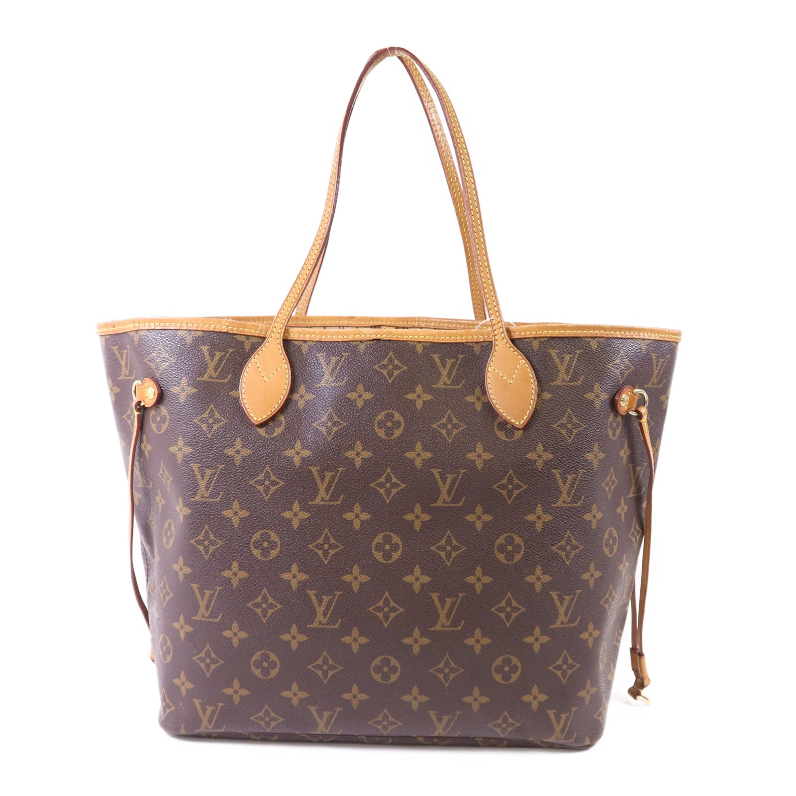 LOUIS VUITTON Monogram Neverfull MM金扣手挽袋