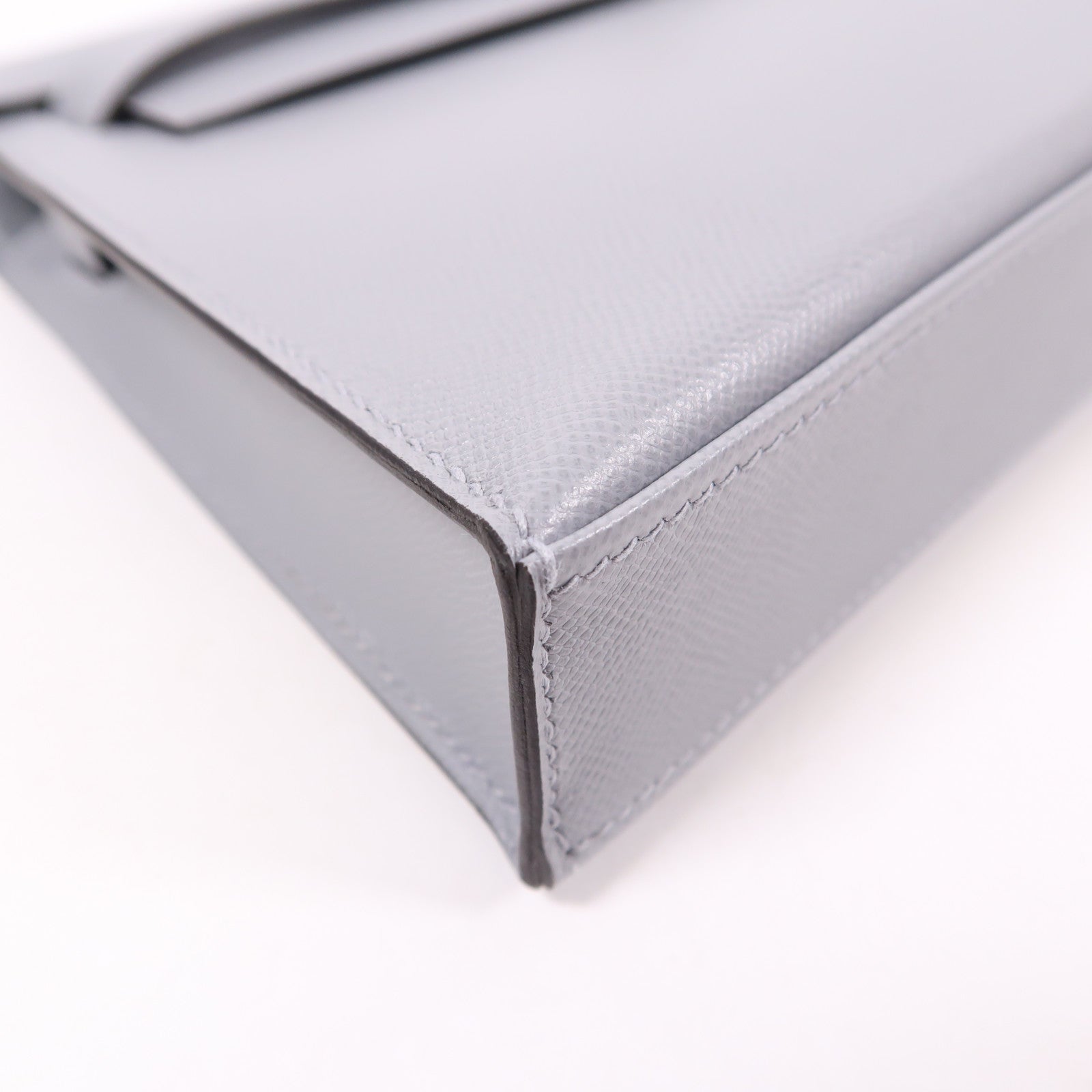 HERMES Madame皮革Kelly Elan銀扣肩背袋Gris Pantin