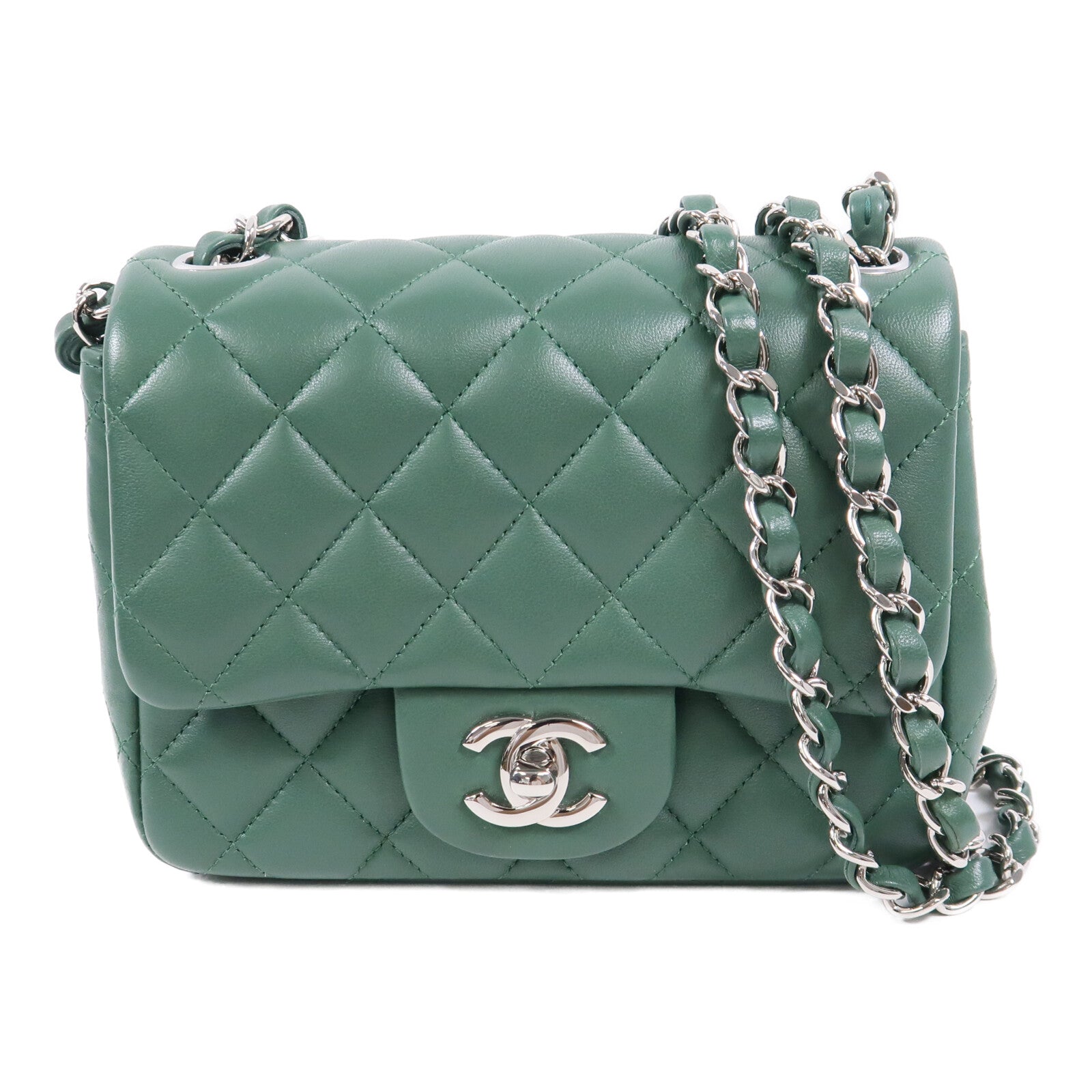 CHANEL 羊皮皮革Mini Classic 17鏈帶肩背袋