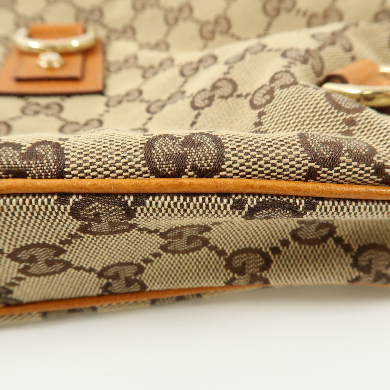 GUCCI 帆布Abbey D Ring Hobo Bag金扣手挽袋棕色